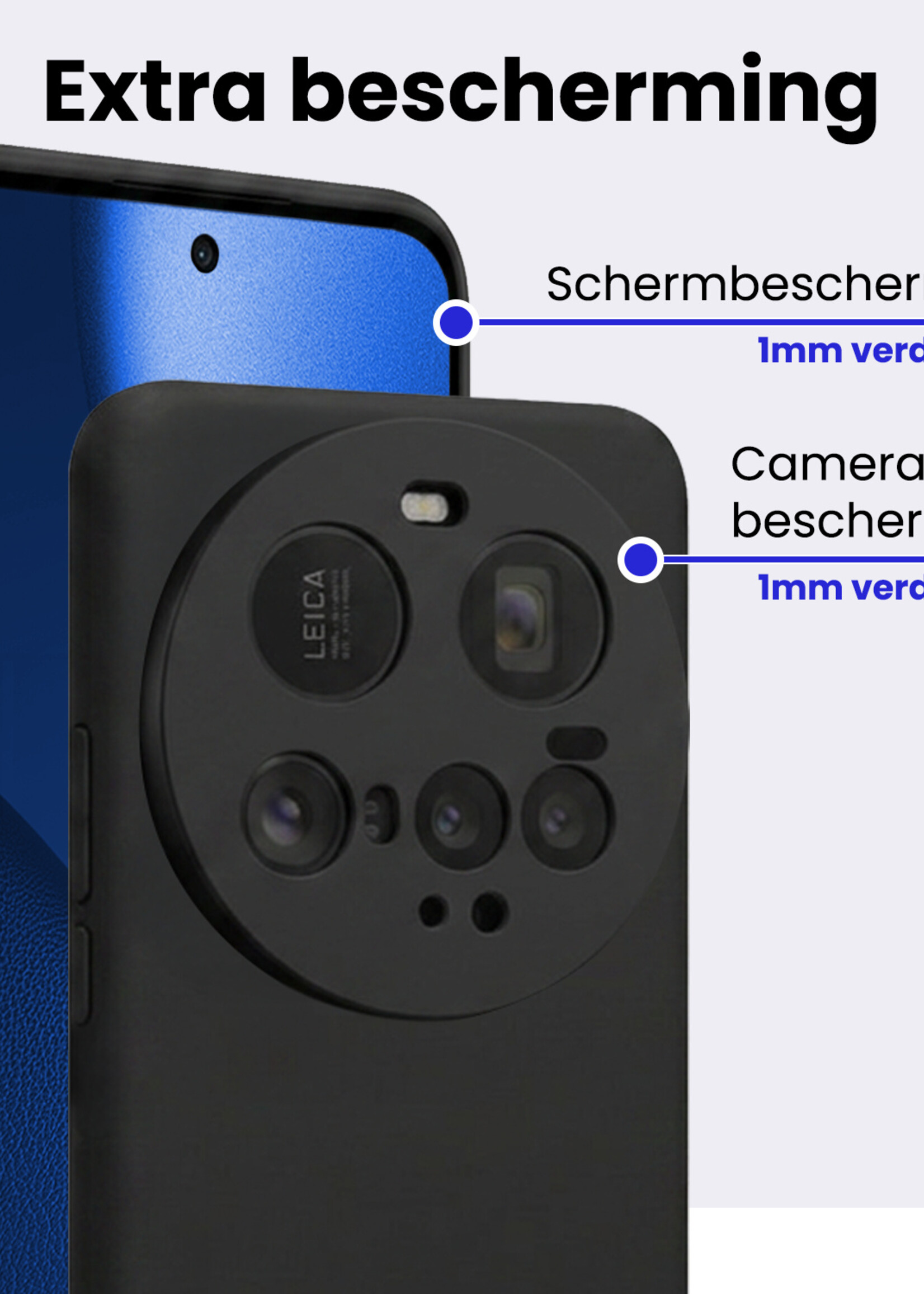 BTH BTH Xiaomi 15 Ultra Hoesje Siliconen Met Screenprotector - Zwart
