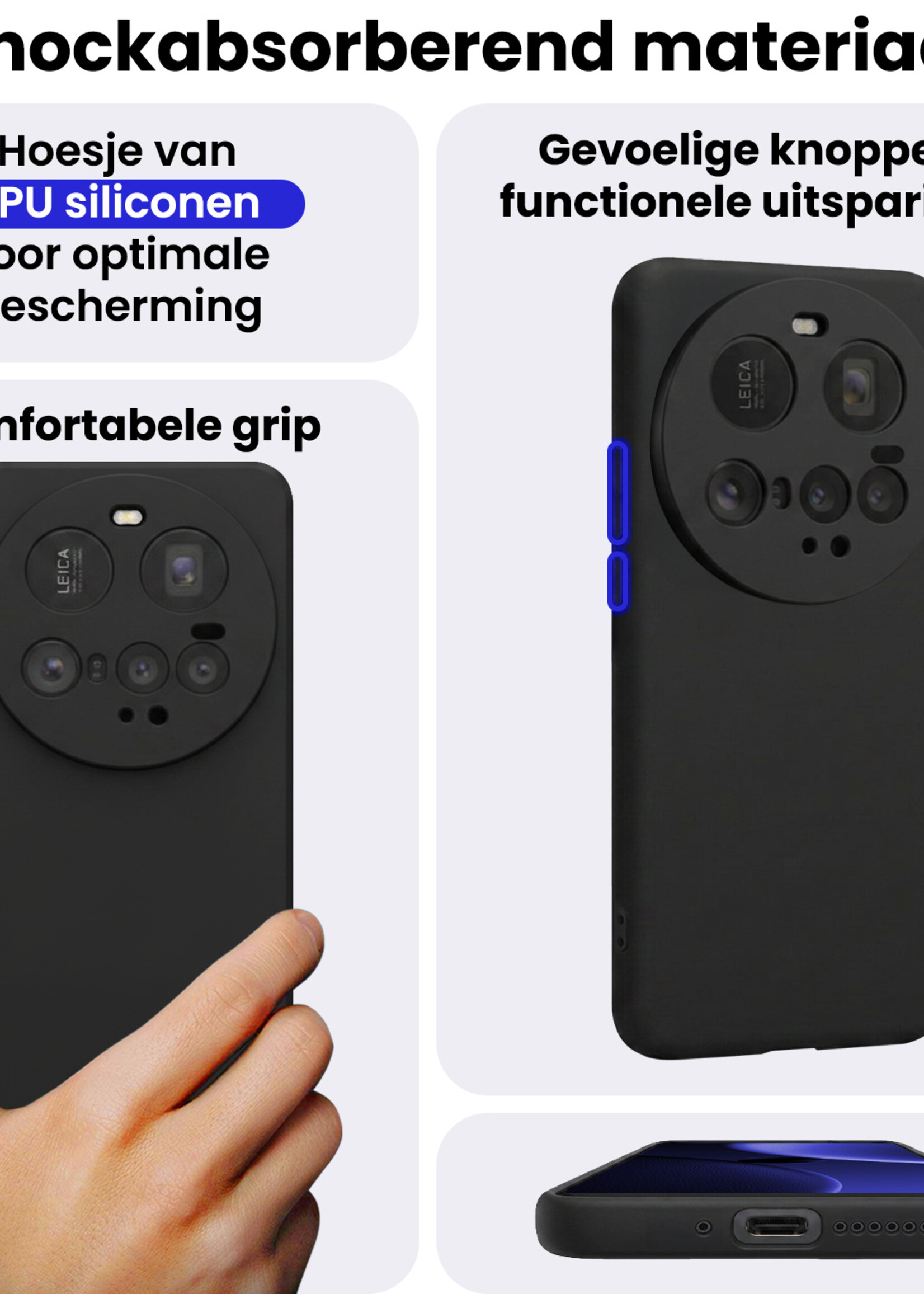 BTH BTH Xiaomi 15 Ultra Hoesje Siliconen Met Screenprotector - Zwart