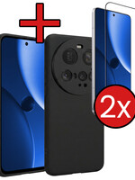 BTH BTH Xiaomi 15 Ultra Hoesje Siliconen Met 2x Screenprotector - Zwart