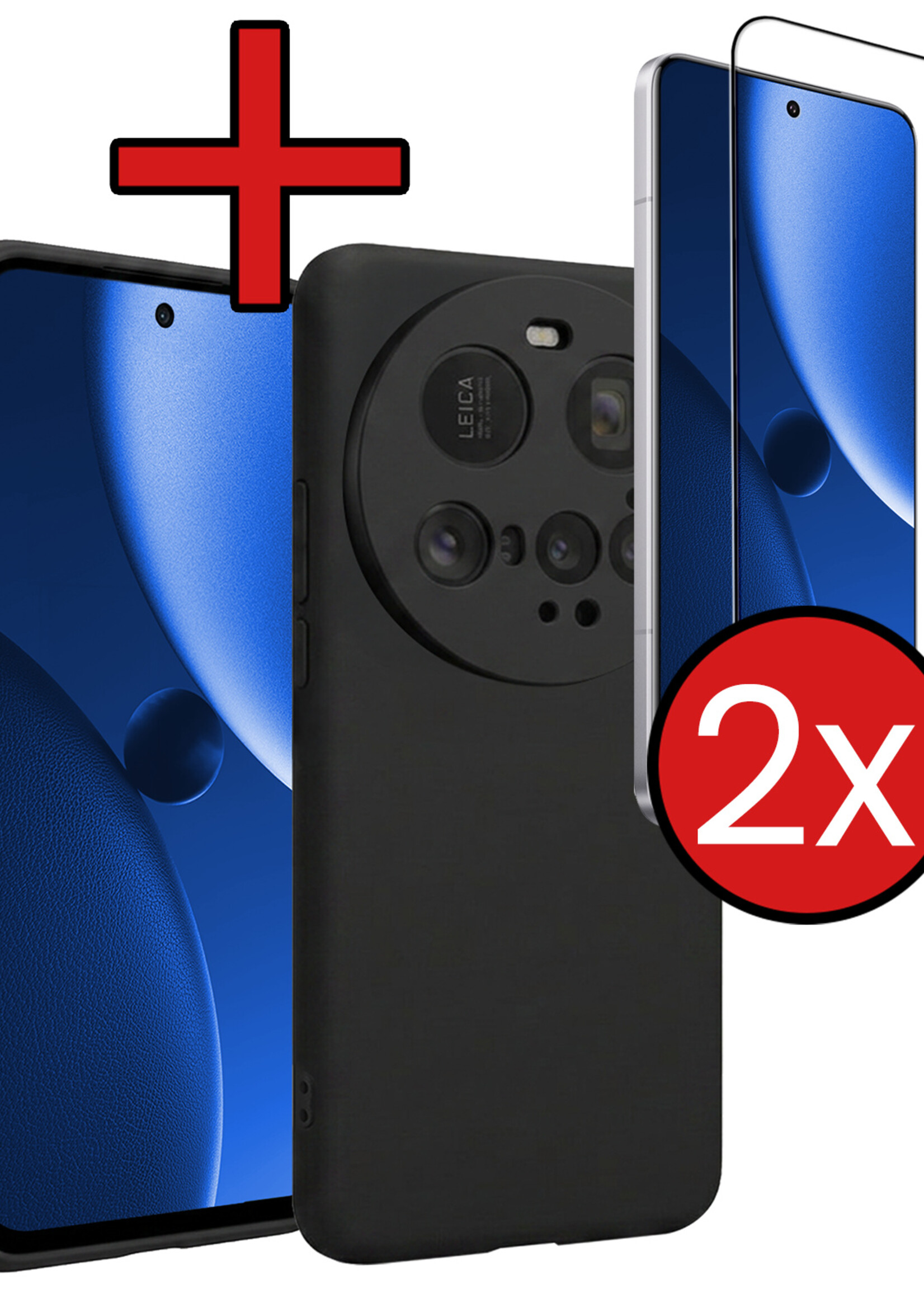 BTH BTH Xiaomi 15 Ultra Hoesje Siliconen Met 2x Screenprotector - Zwart