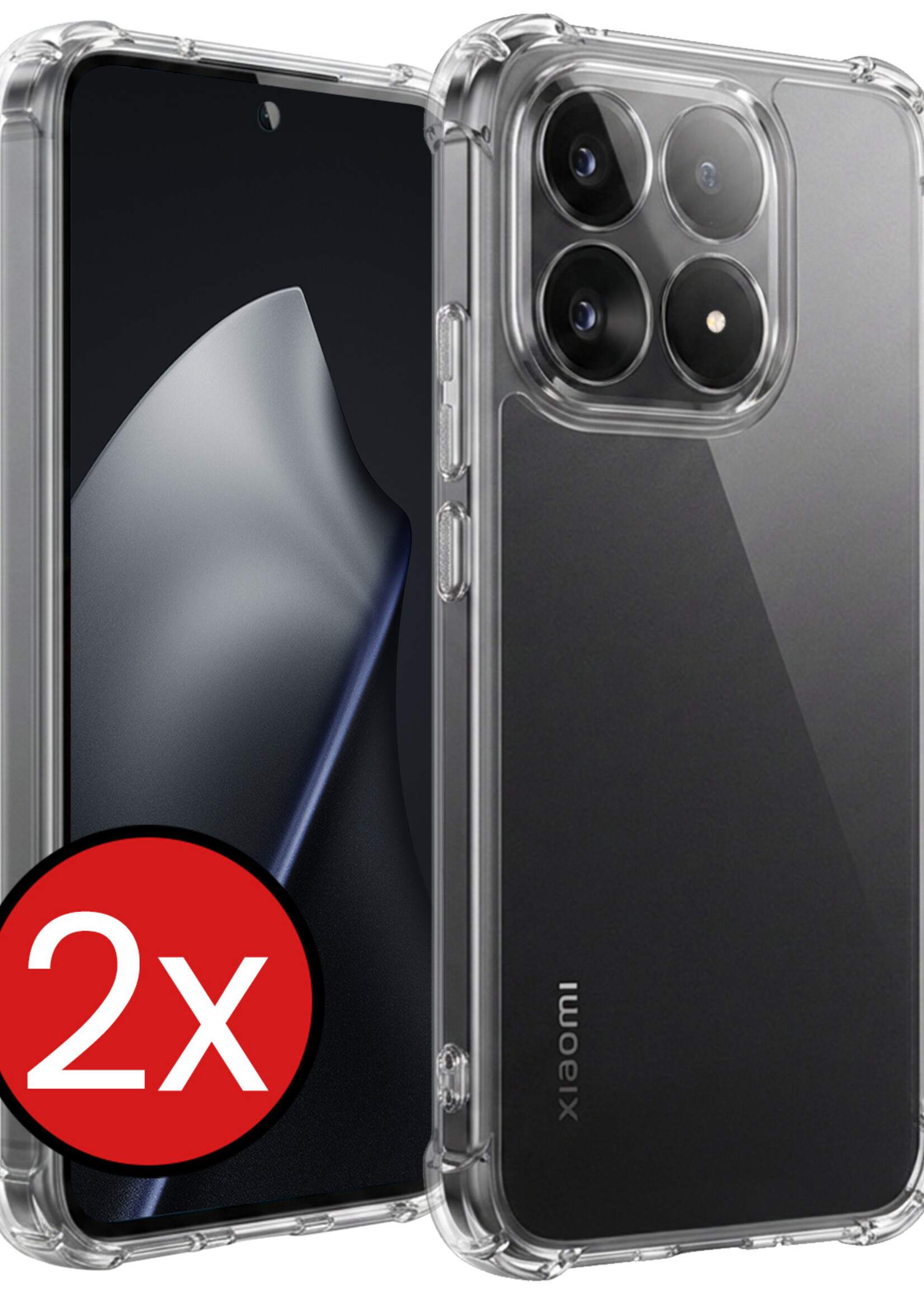 BTH BTH Xiaomi 15T Hoesje Shockproof - Transparant - 2 PACK