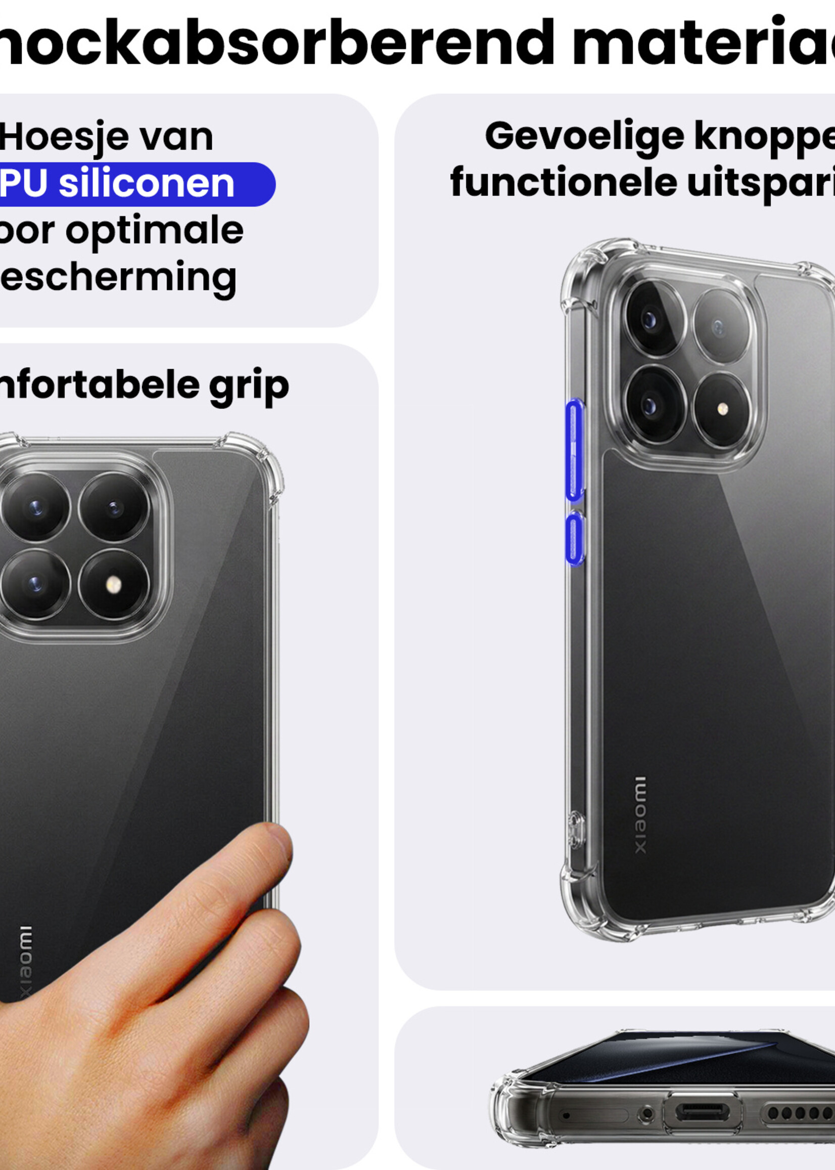 BTH BTH Xiaomi 15T Hoesje Shockproof - Transparant - 2 PACK
