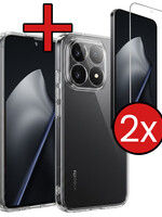BTH BTH Xiaomi 15T Hoesje Siliconen Met 2x Screenprotector - Transparant