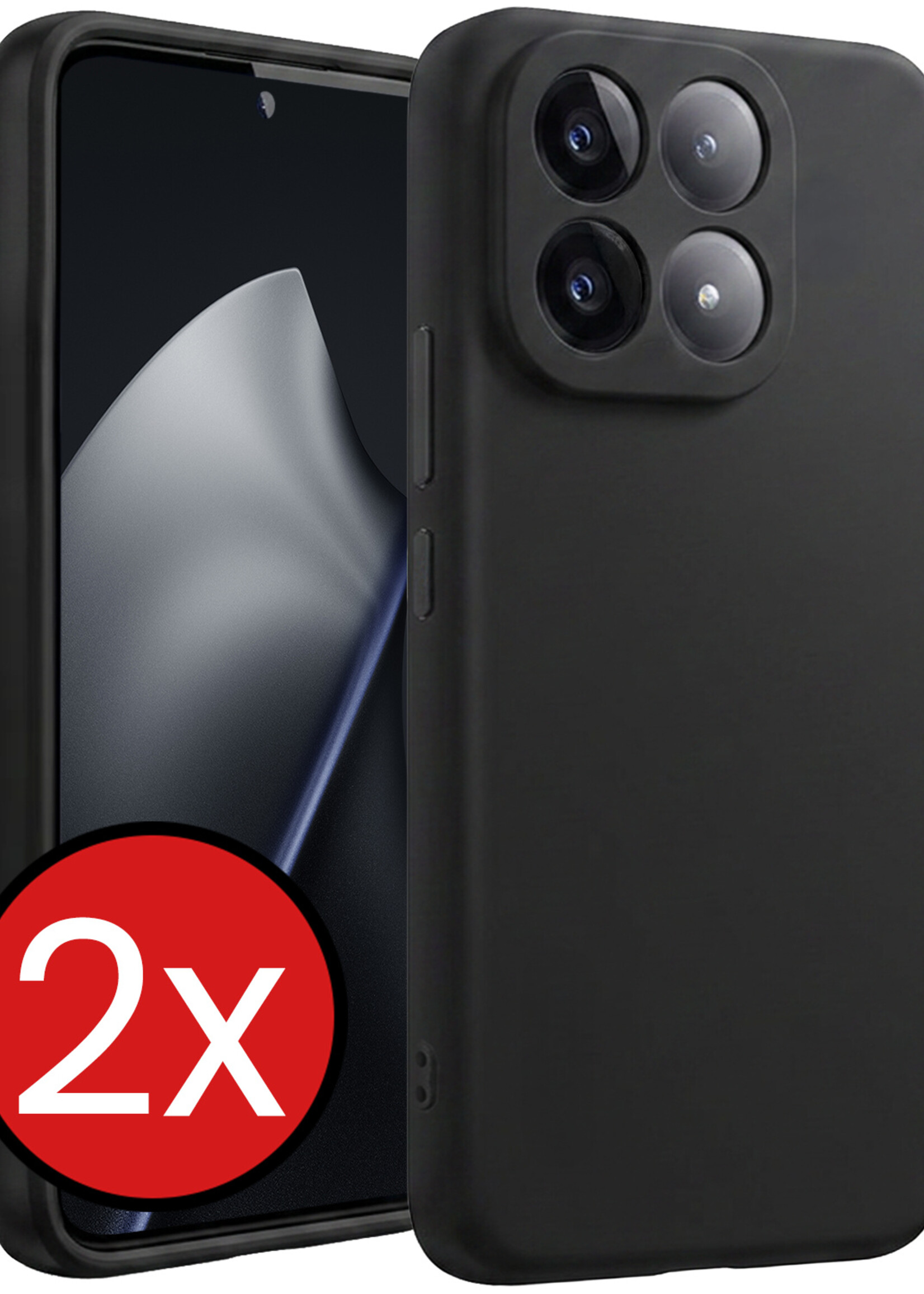 BTH BTH Xiaomi 15T Hoesje Siliconen - Zwart - 2 PACK