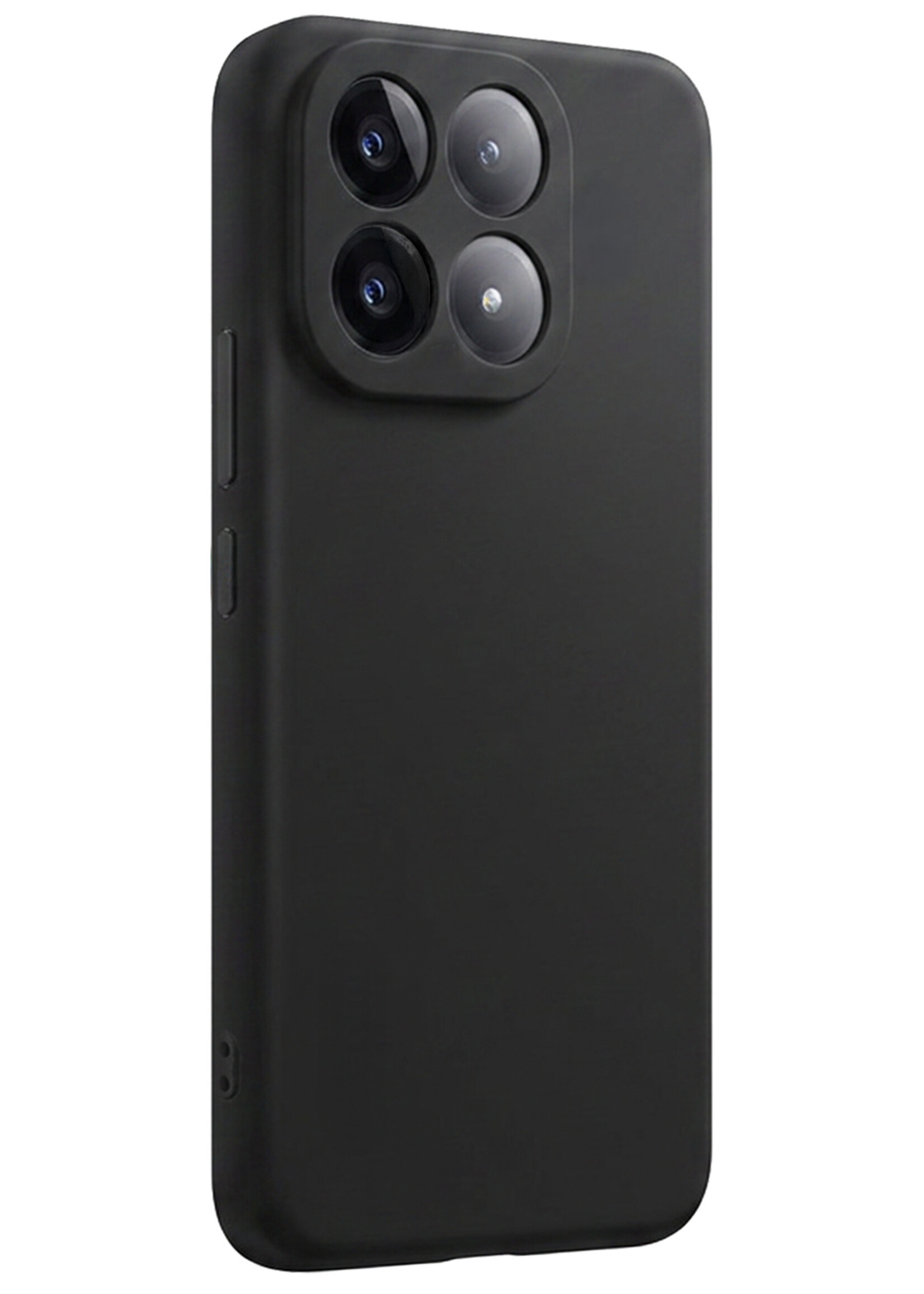 BTH BTH Xiaomi 15T Hoesje Siliconen Met Screenprotector - Zwart