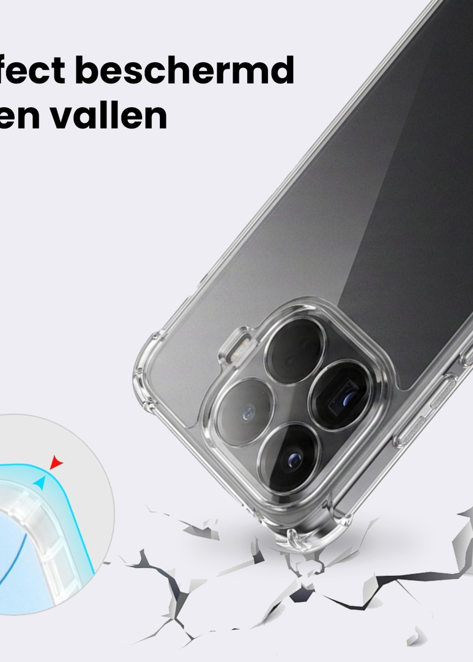 BTH BTH Xiaomi 15T Pro Hoesje Shockproof - Transparant - 2 PACK