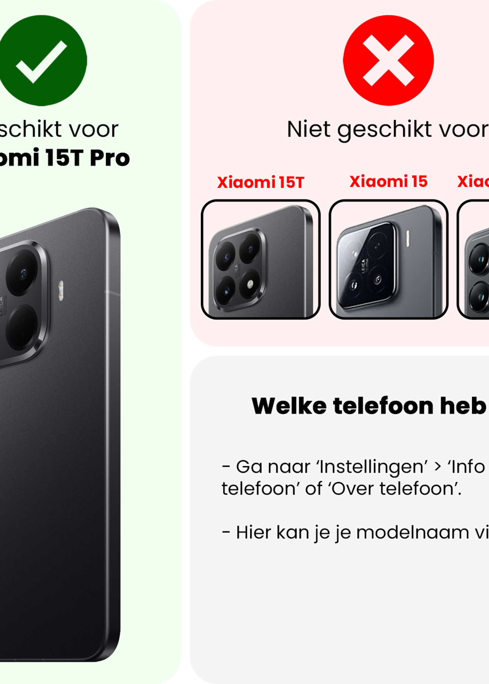 BTH BTH Xiaomi 15T Pro Hoesje Shockproof Met Screenprotector