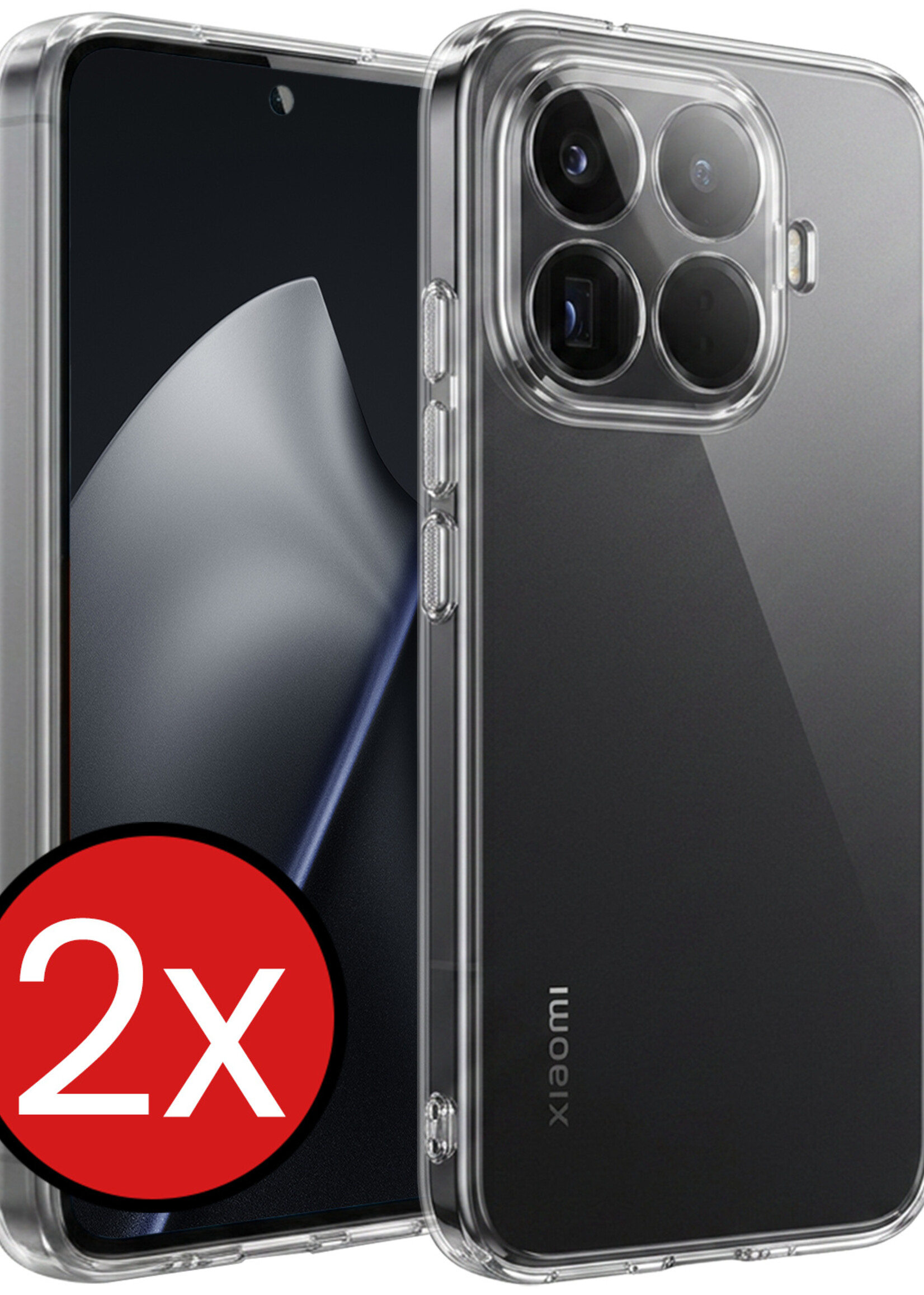 BTH BTH Xiaomi 15T Pro Hoesje Siliconen - Transparant - 2 PACK