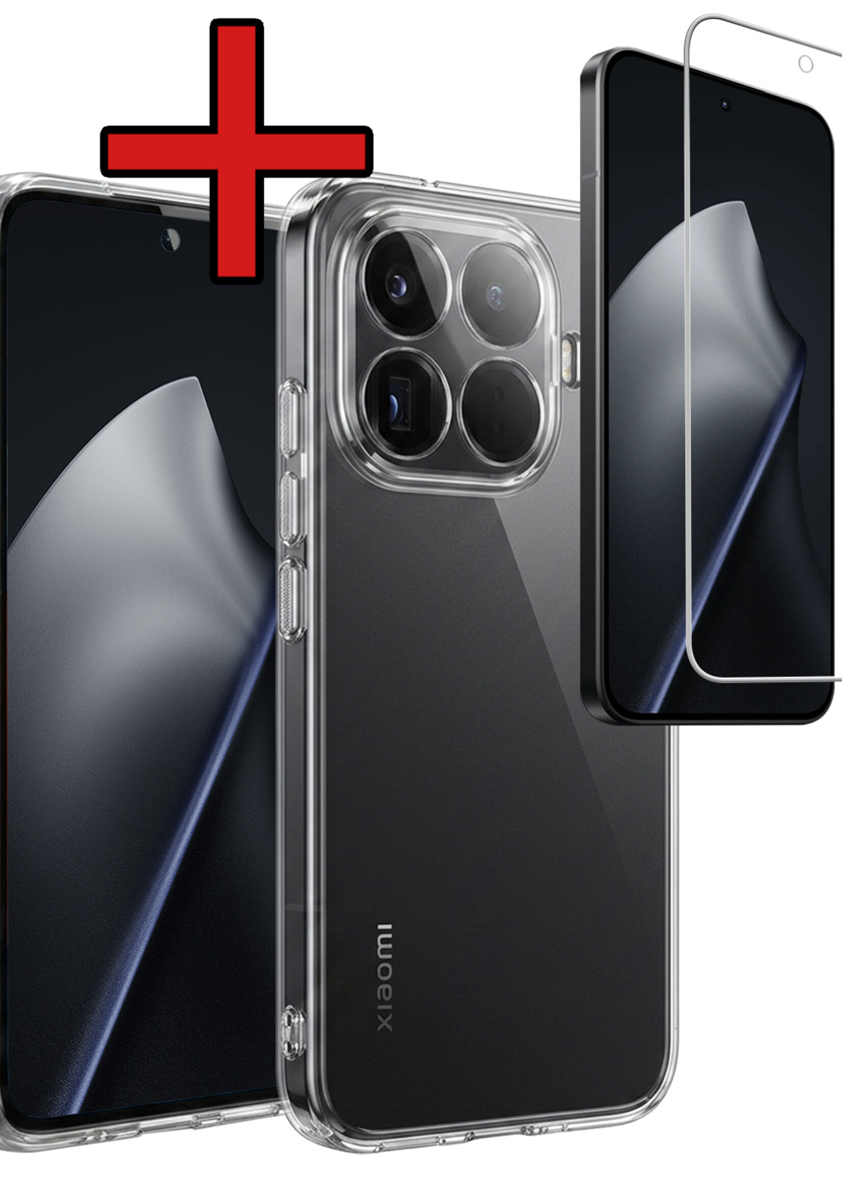 BTH BTH Xiaomi 15T Pro Hoesje Siliconen Met Screenprotector - Transparant