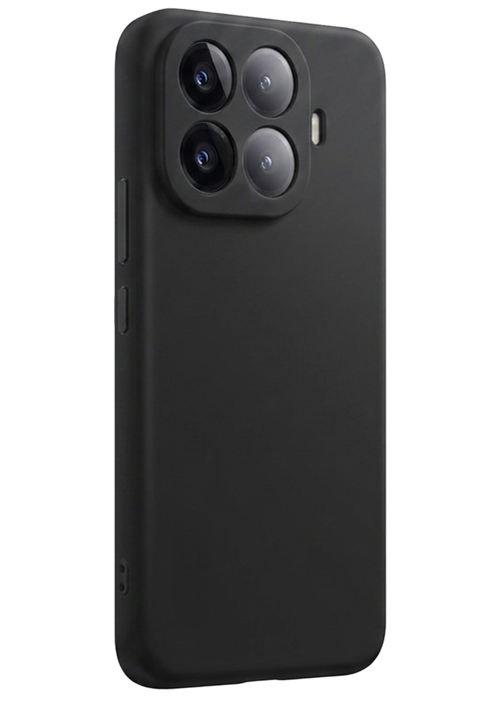 BTH BTH Xiaomi 15T Pro Hoesje Siliconen Met Screenprotector - Zwart