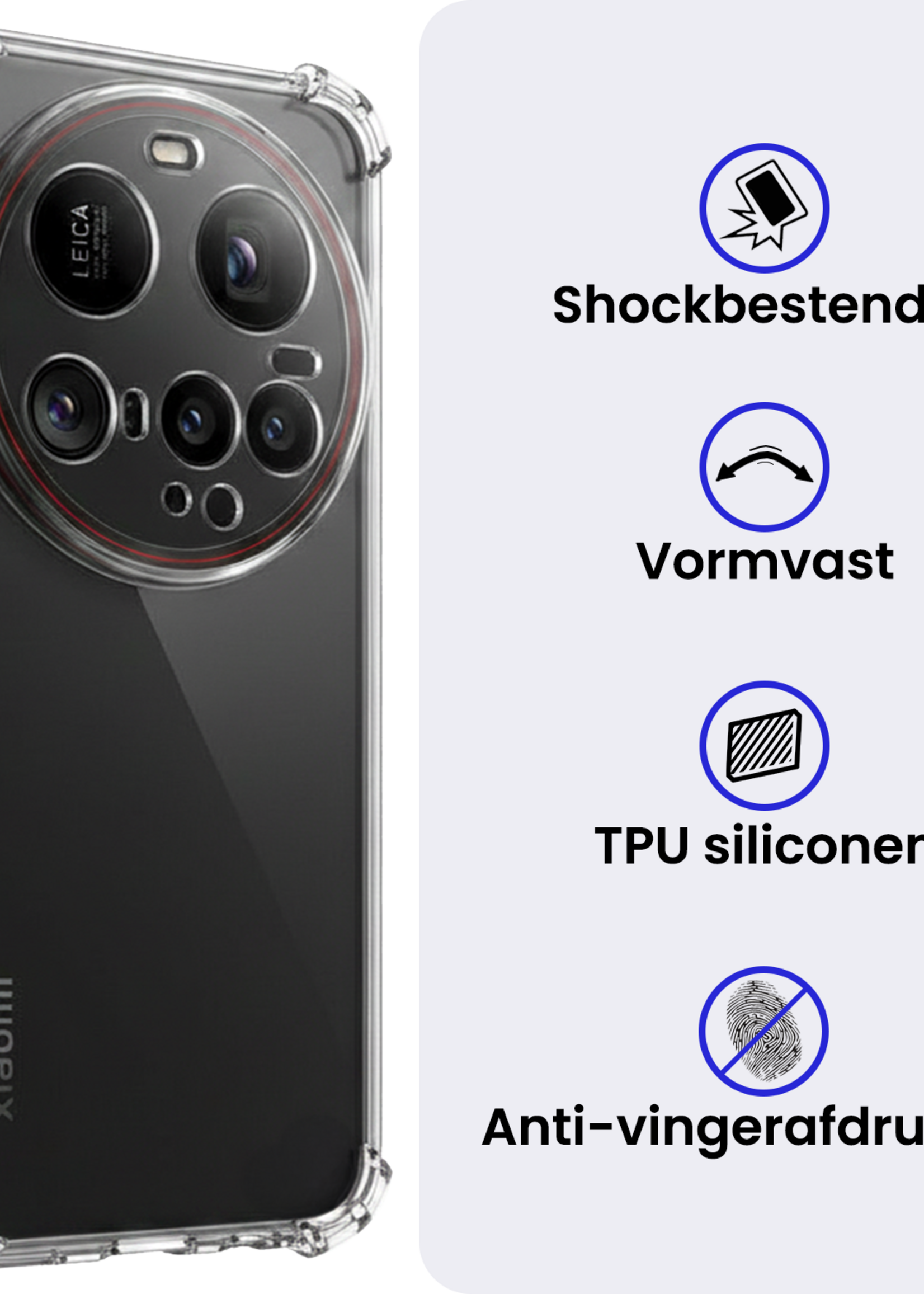 BTH BTH Xiaomi 15 Ultra Hoesje Shockproof - Transparant - 2 PACK