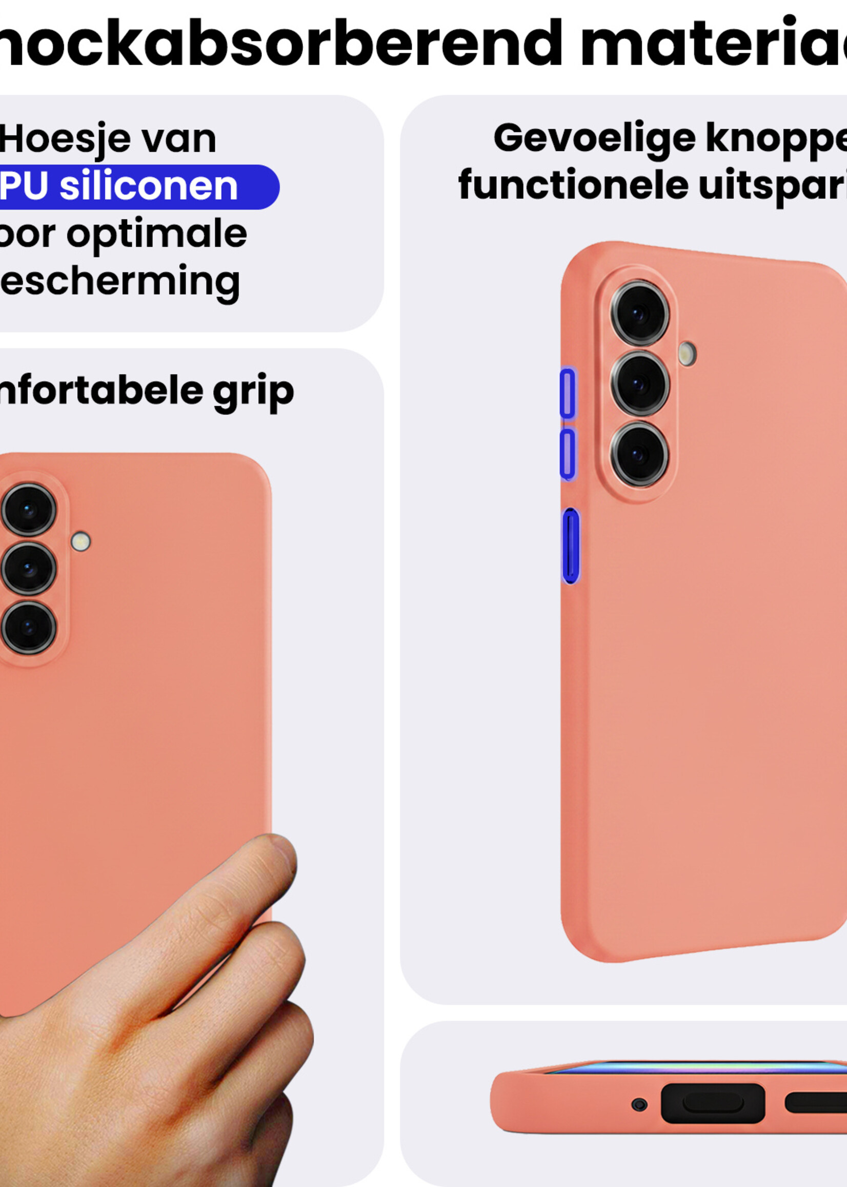 BTH BTH Samsung Galaxy A27 Hoesje Siliconen - Perzik