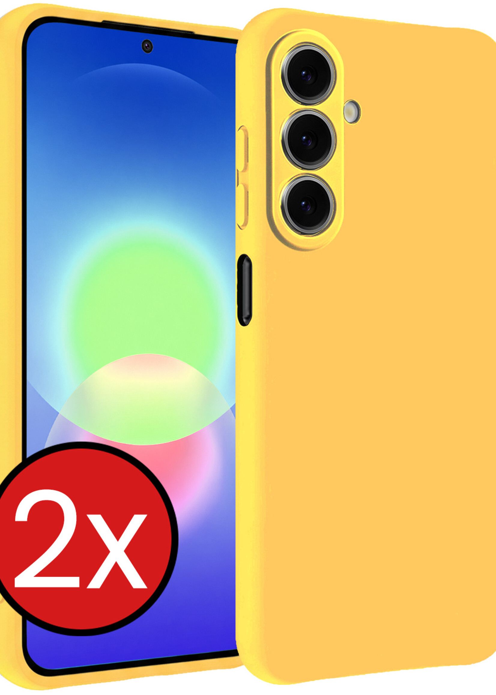BTH BTH Samsung Galaxy A27 Hoesje Siliconen - Geel - 2 PACK
