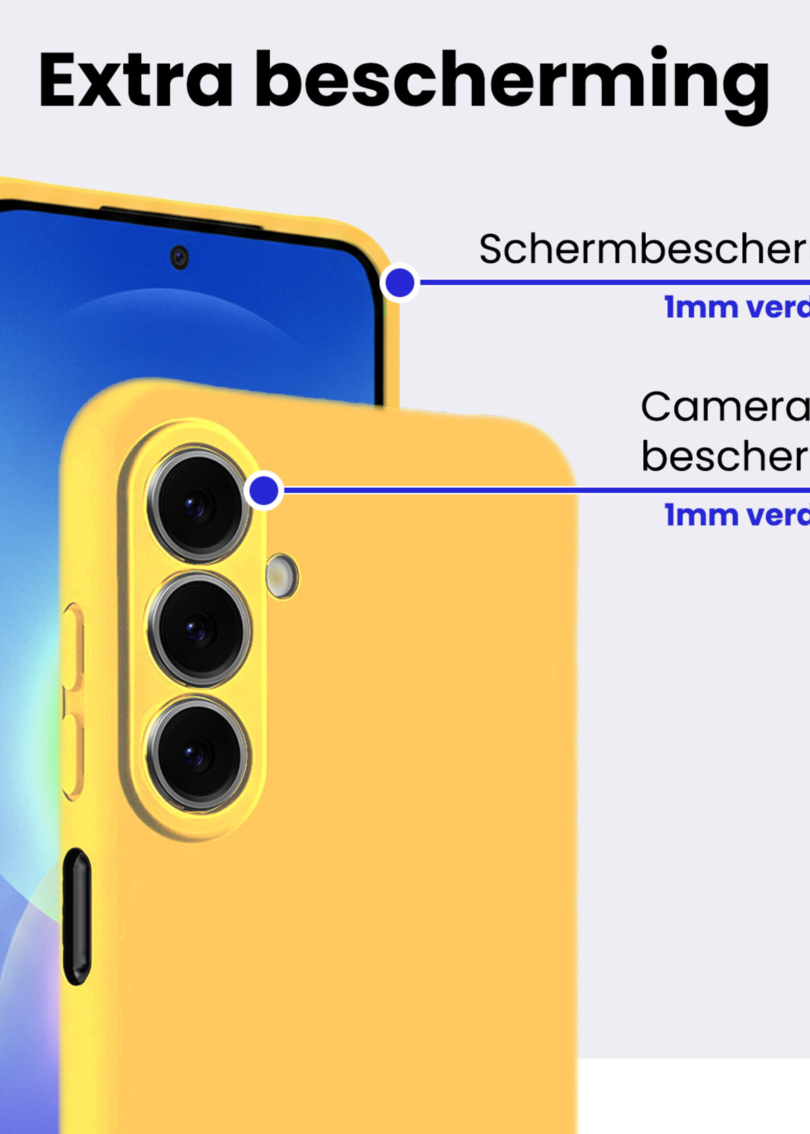 BTH BTH Samsung Galaxy A27 Hoesje Siliconen - Geel - 2 PACK
