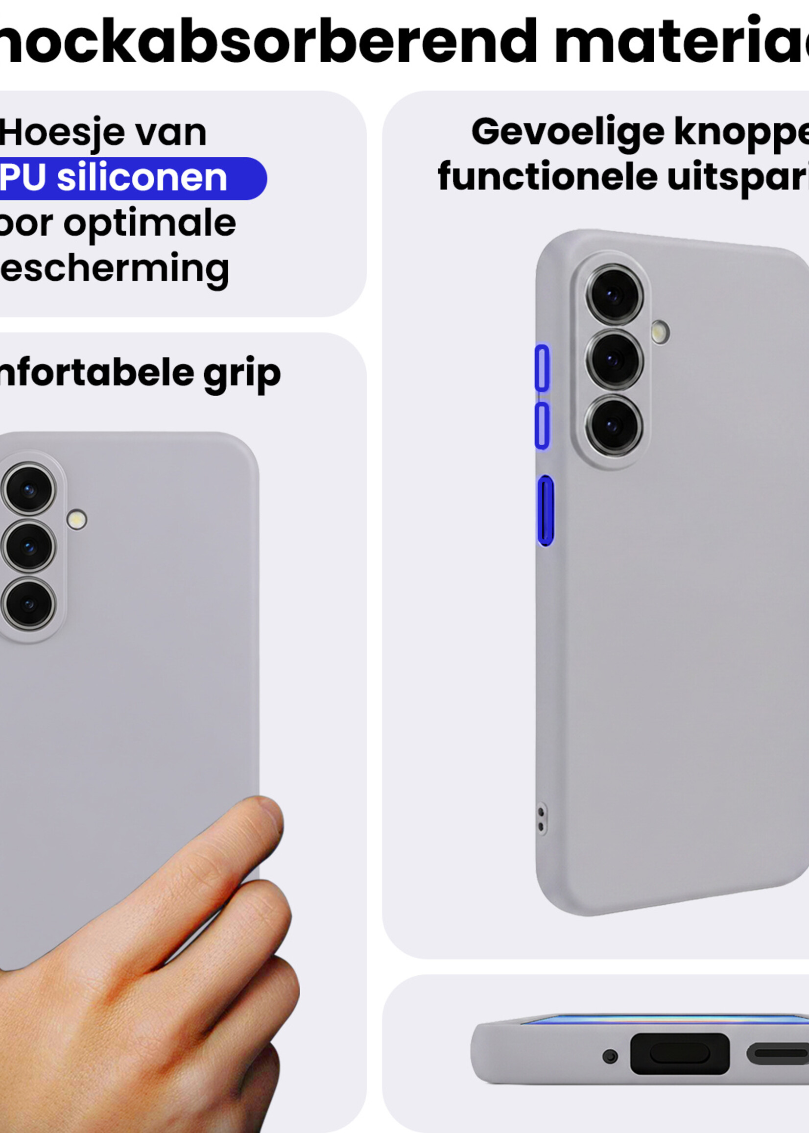 BTH BTH Samsung Galaxy A27 Hoesje Siliconen - Lila - 2 PACK