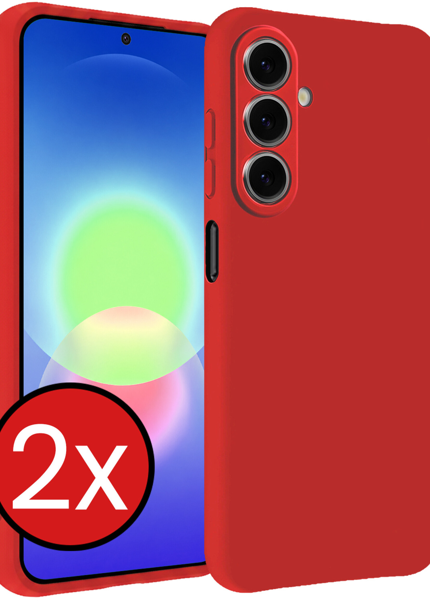 BTH BTH Samsung Galaxy A27 Hoesje Siliconen - Rood - 2 PACK
