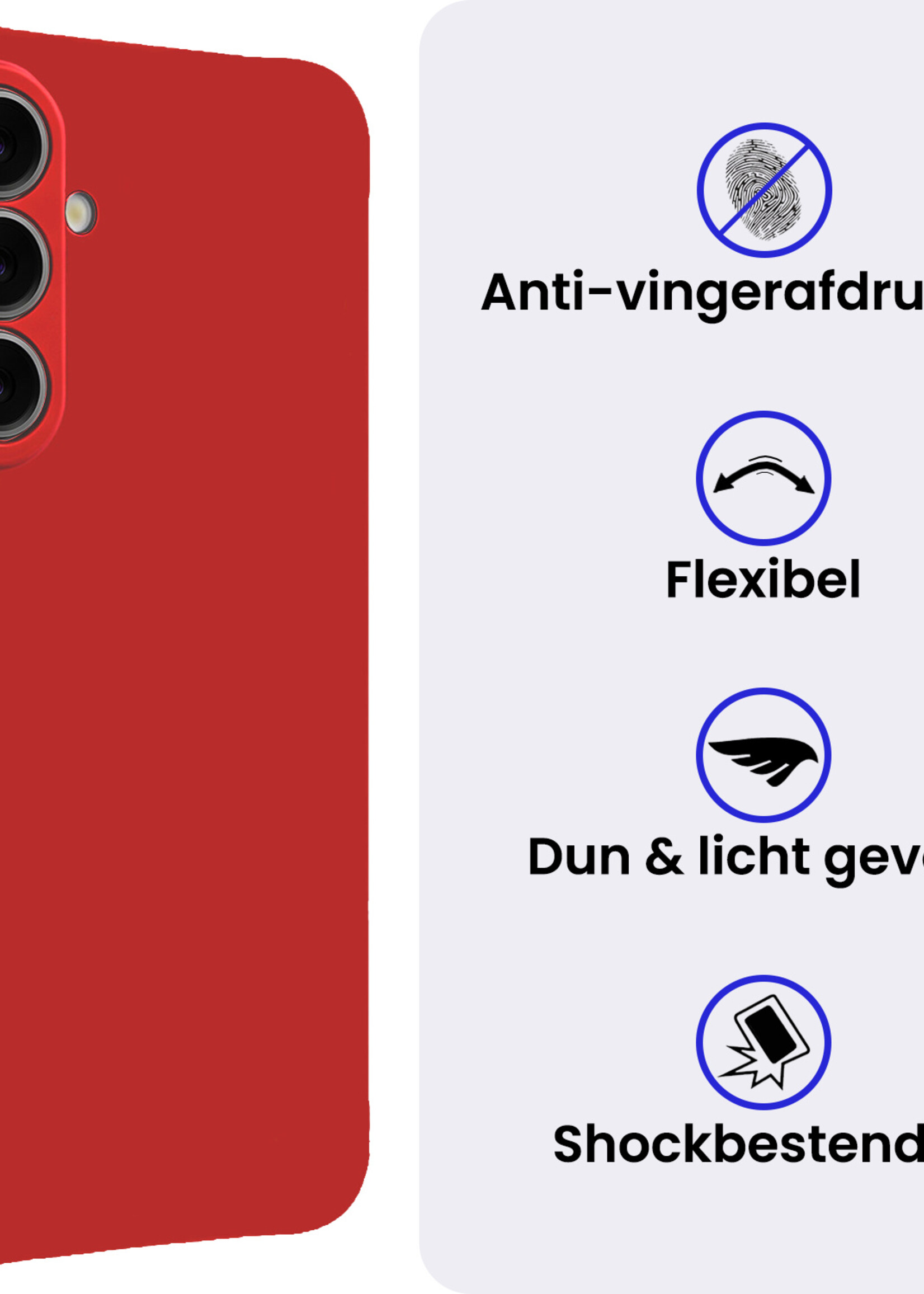 BTH BTH Samsung Galaxy A27 Hoesje Siliconen - Rood - 2 PACK