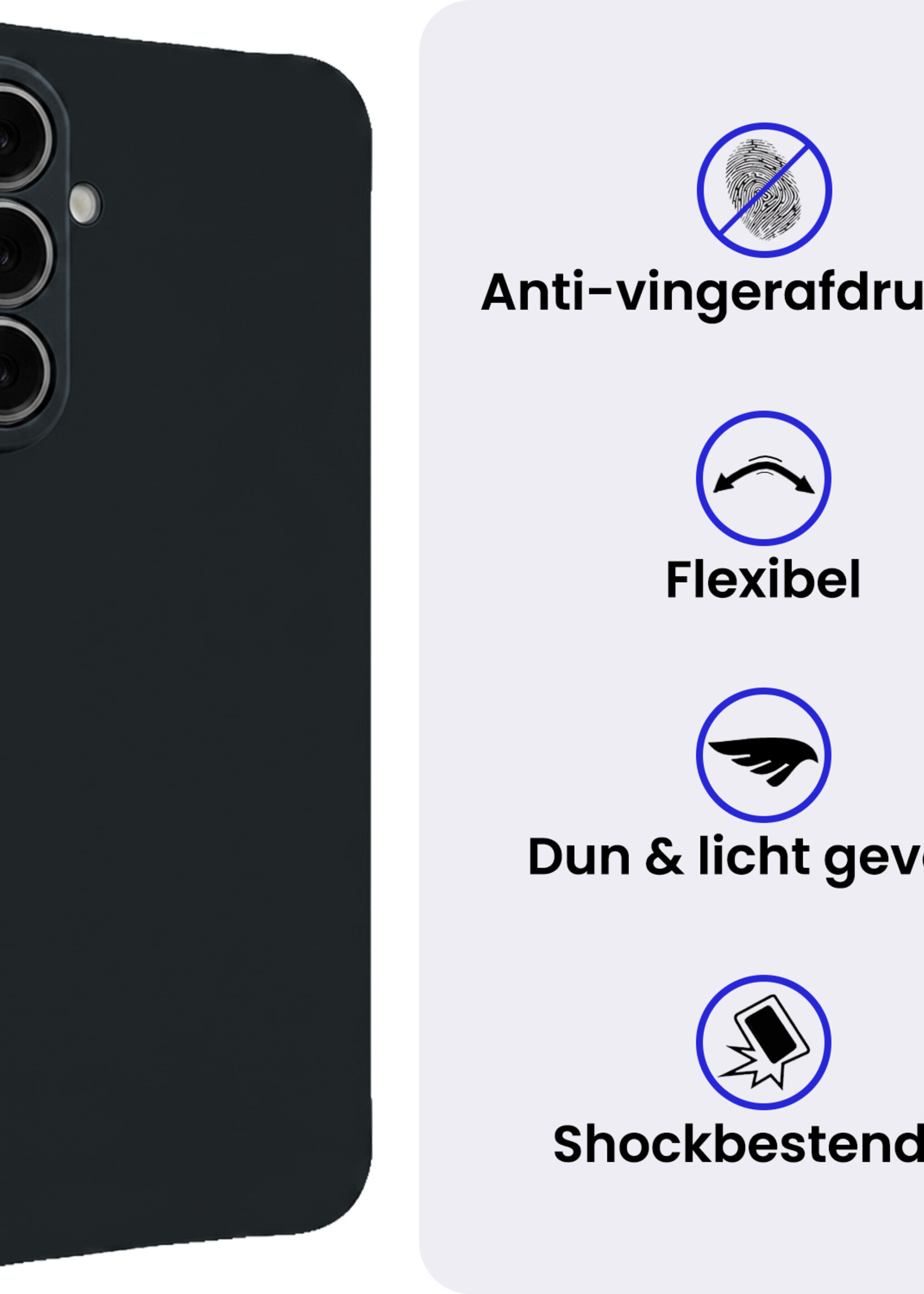 BTH BTH Samsung Galaxy A27 Hoesje Siliconen Met Screenprotector - Donkerblauw