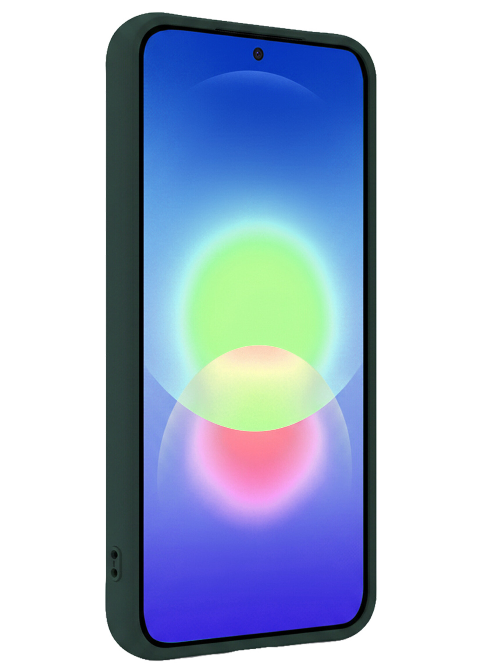 BTH BTH Samsung Galaxy A27 Hoesje Siliconen Met Screenprotector - Donkergroen