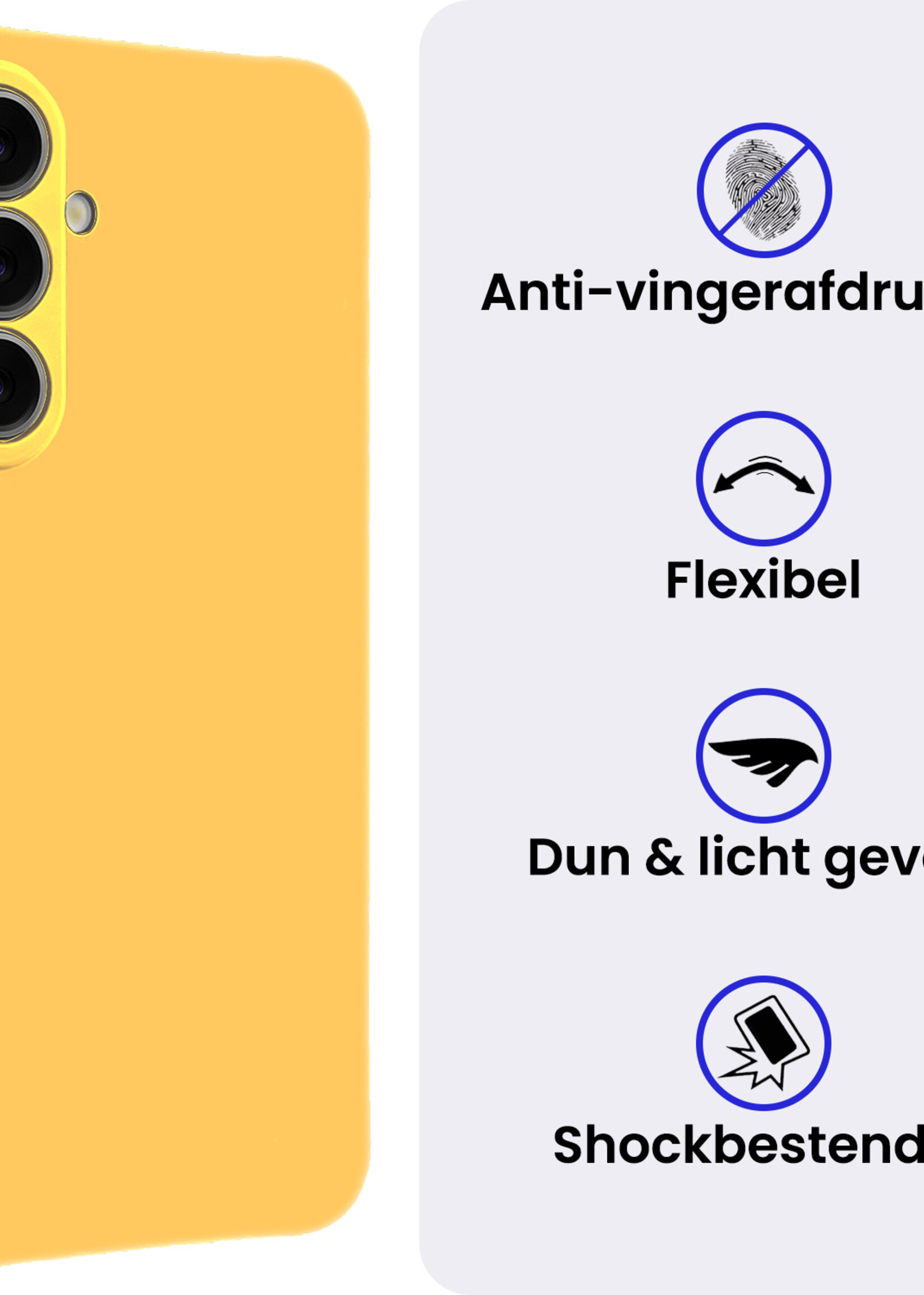 BTH BTH Samsung Galaxy A27 Hoesje Siliconen Met Screenprotector - Geel
