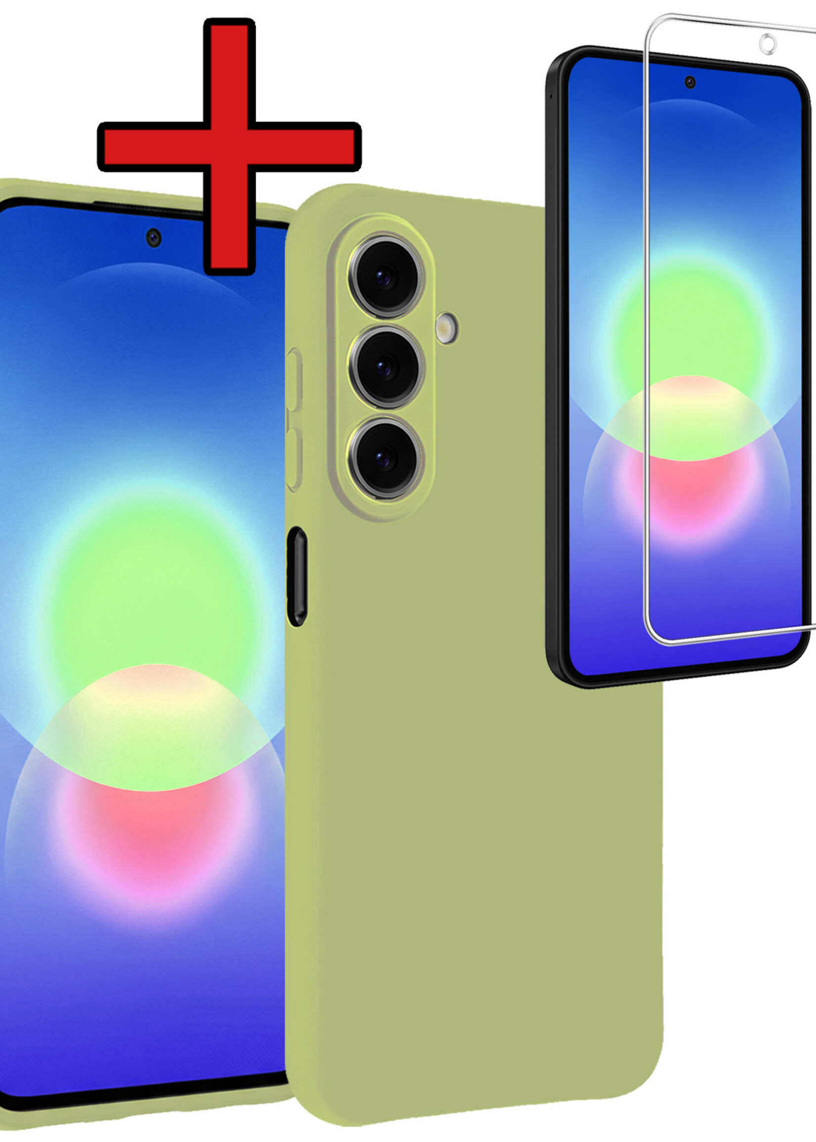 BTH BTH Samsung Galaxy A27 Hoesje Siliconen Met Screenprotector - Groen