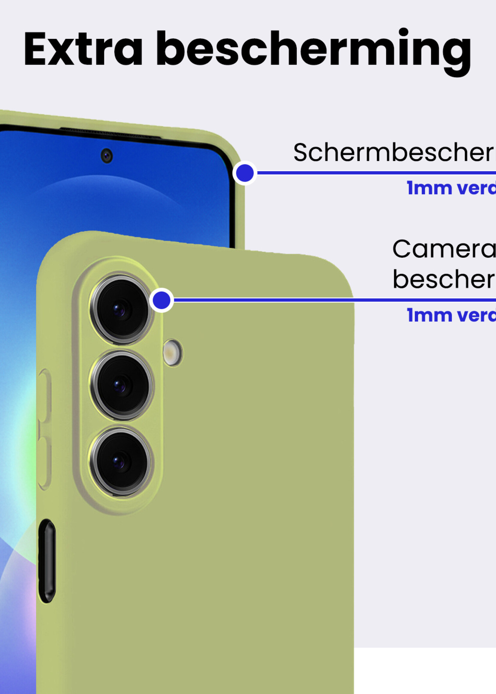 BTH BTH Samsung Galaxy A27 Hoesje Siliconen Met Screenprotector - Groen