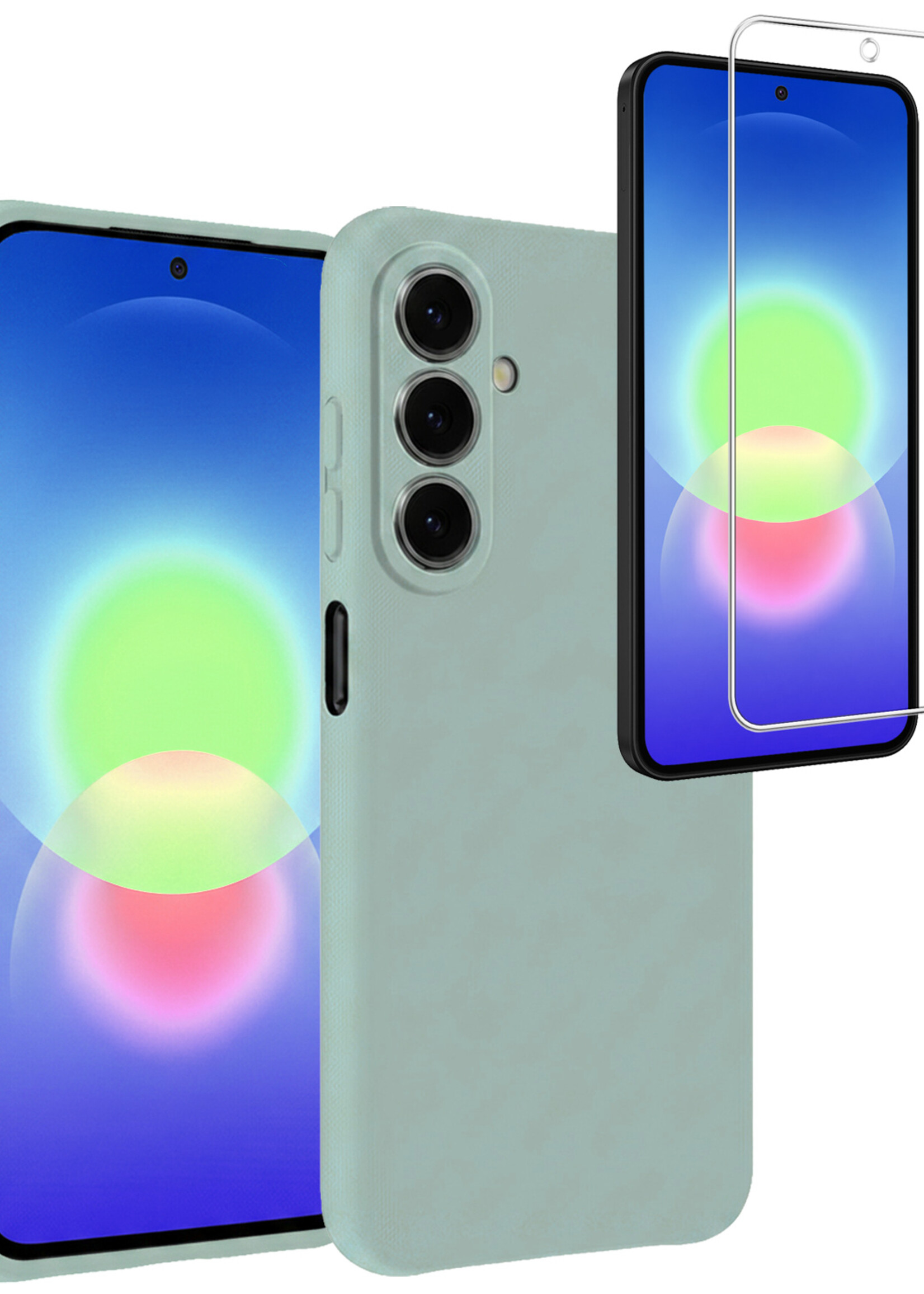 BTH BTH Samsung Galaxy A27 Hoesje Siliconen Met Screenprotector - Lichtblauw