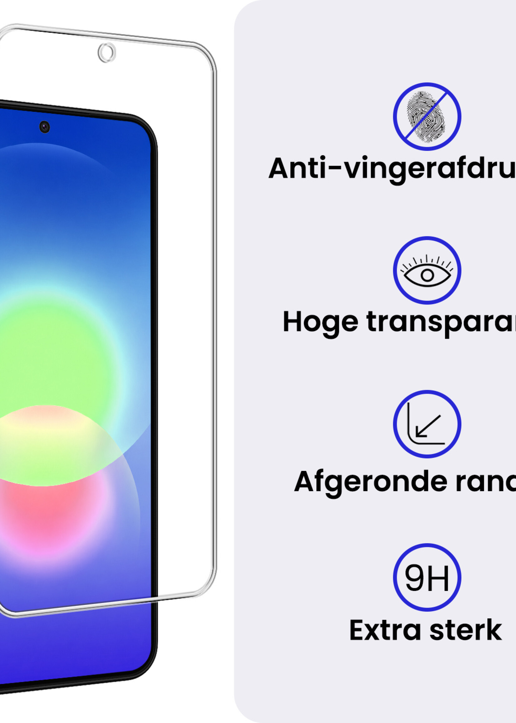 BTH BTH Samsung Galaxy A27 Hoesje Siliconen Met 2x Screenprotector - Donkerblauw
