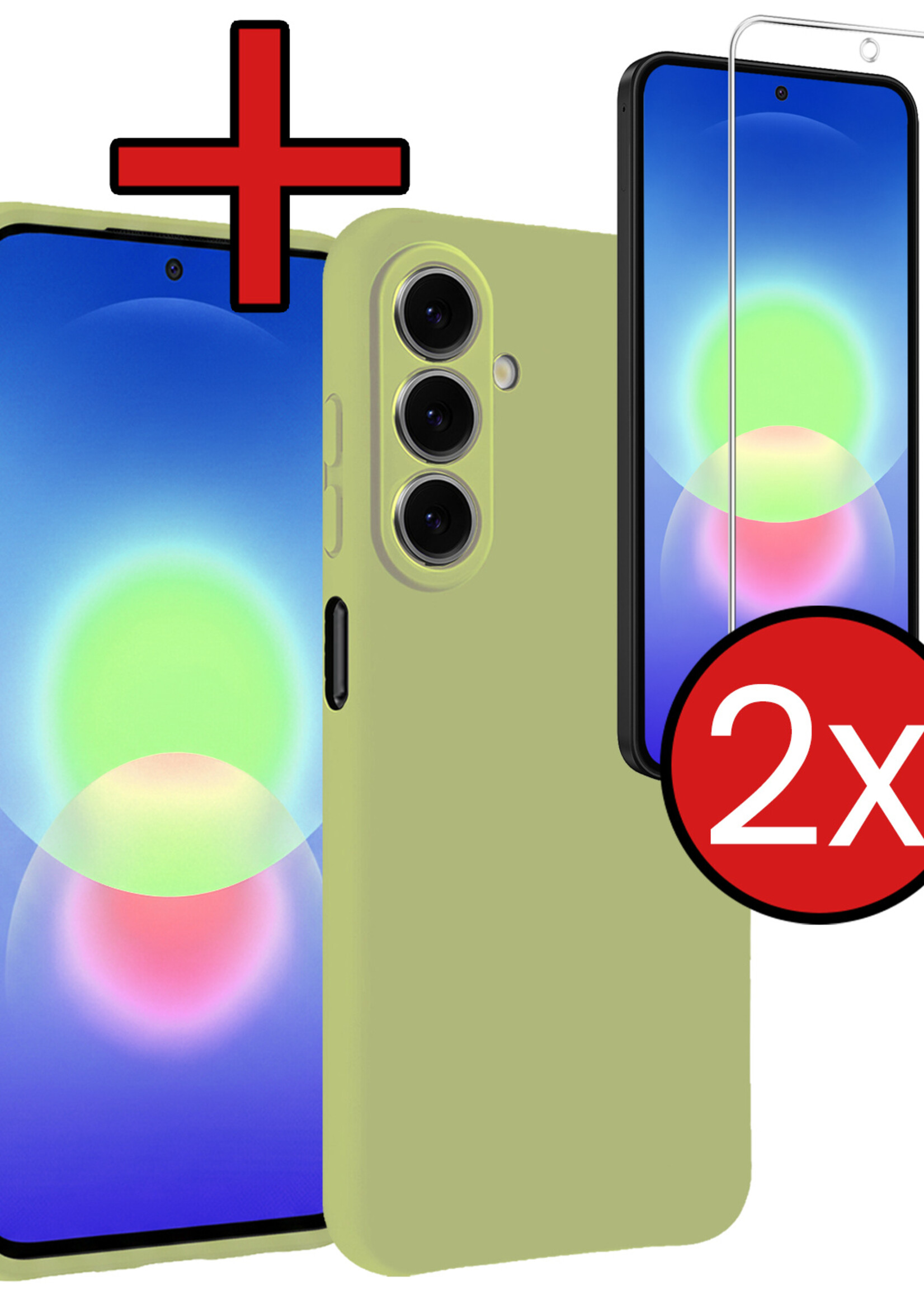 BTH BTH Samsung Galaxy A27 Hoesje Siliconen Met 2x Screenprotector - Groen