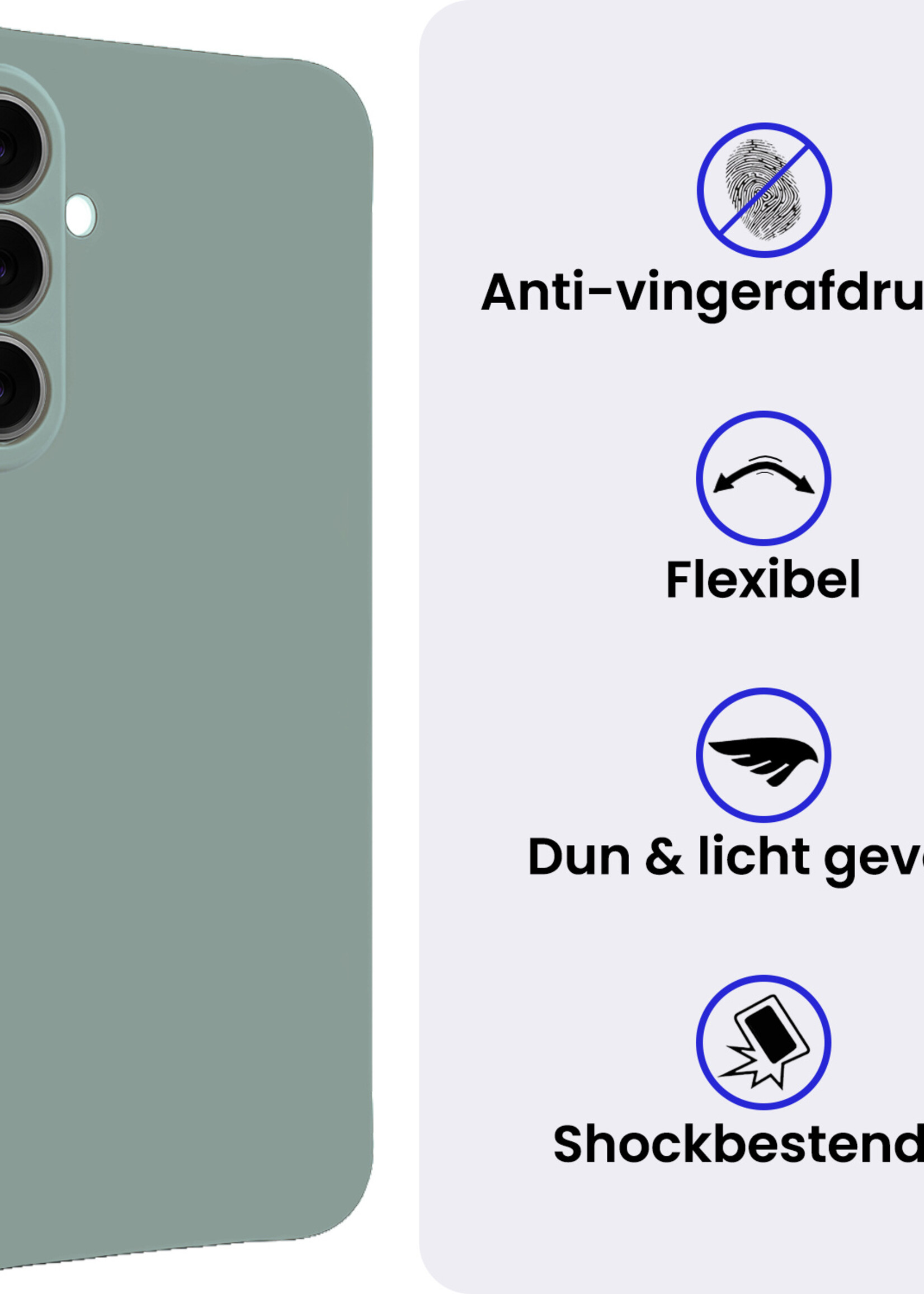 BTH BTH Samsung Galaxy A27 Hoesje Siliconen Met 2x Screenprotector - Lichtblauw