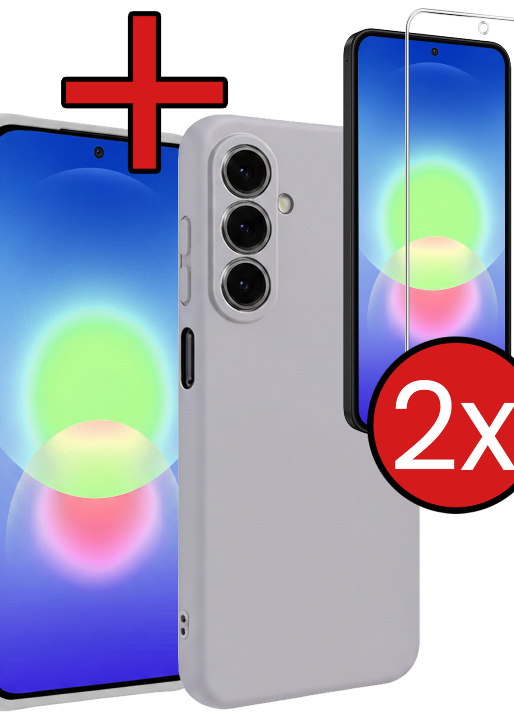 BTH BTH Samsung Galaxy A27 Hoesje Siliconen Met 2x Screenprotector - Lila