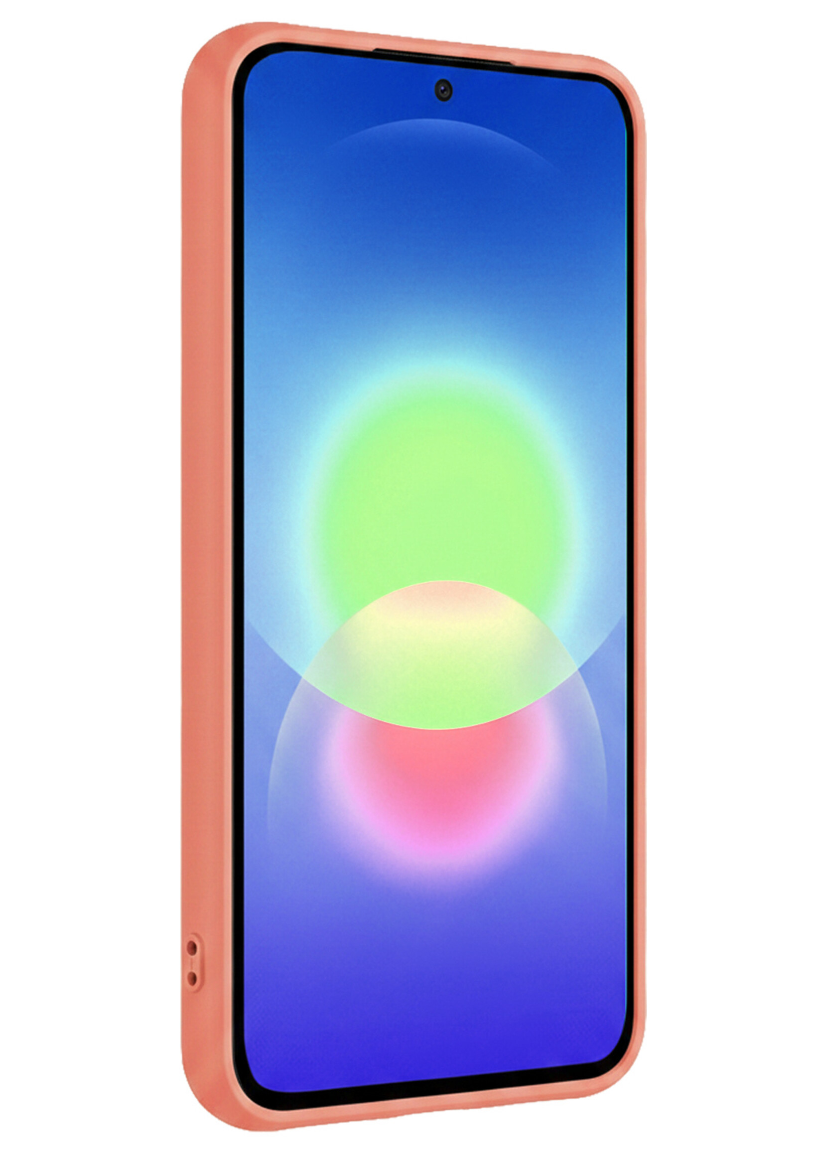 BTH BTH Samsung Galaxy A27 Hoesje Siliconen Met 2x Screenprotector - Perzik