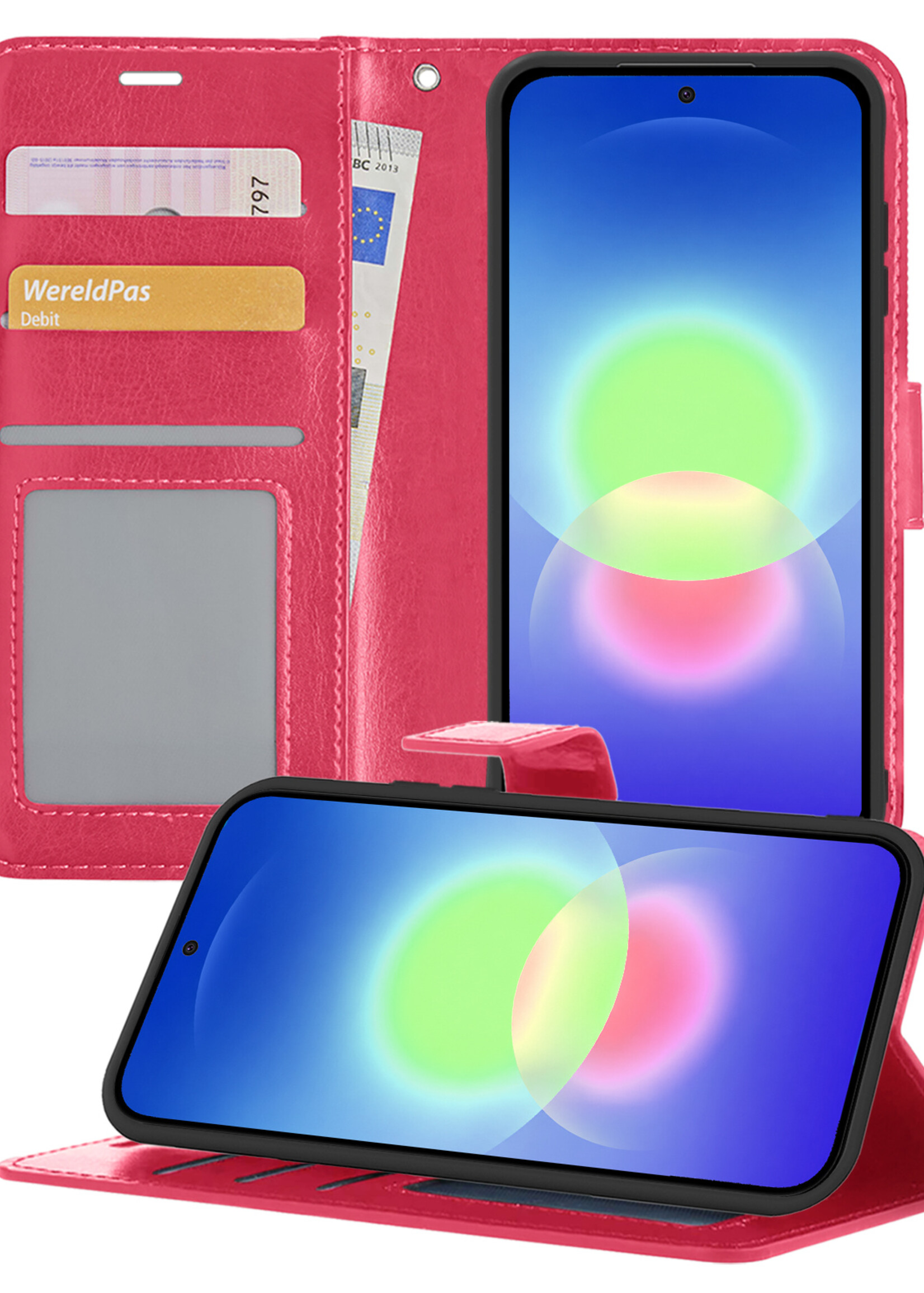 BTH BTH Samsung Galaxy A27 Hoesje Bookcase - Donkerroze