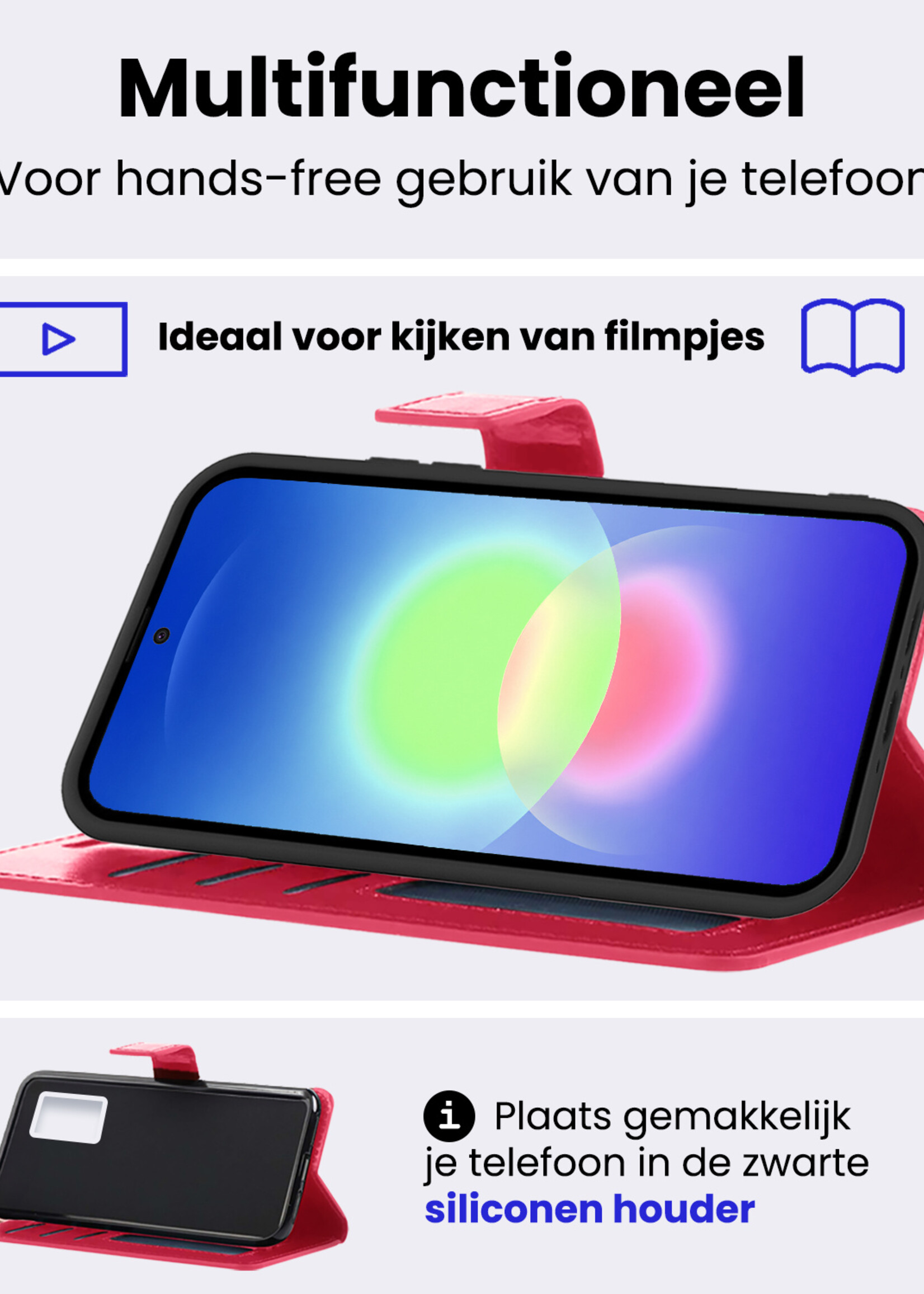 BTH BTH Samsung Galaxy A27 Hoesje Bookcase - Donkerroze