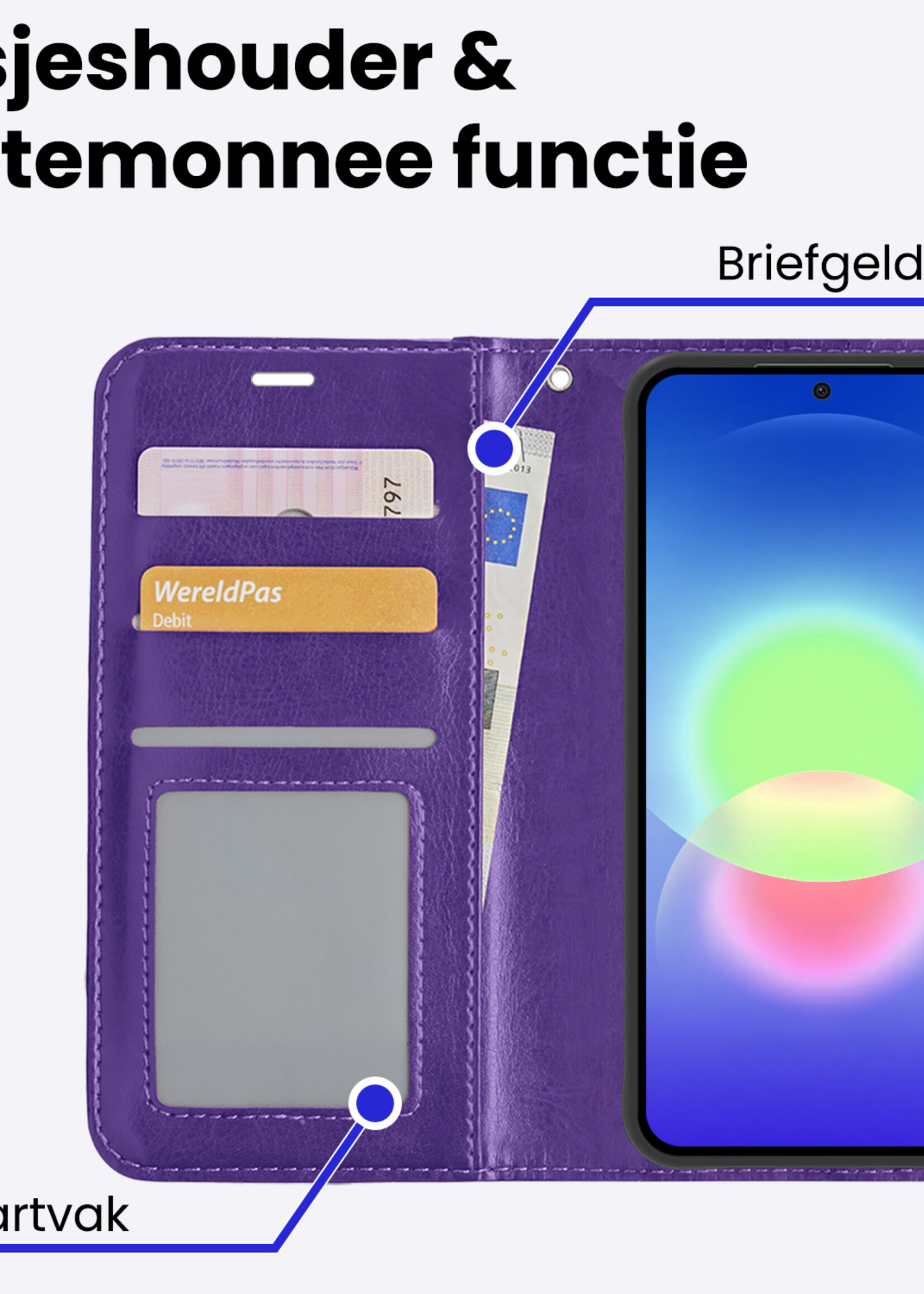 BTH BTH Samsung Galaxy A27 Hoesje Bookcase - Paars