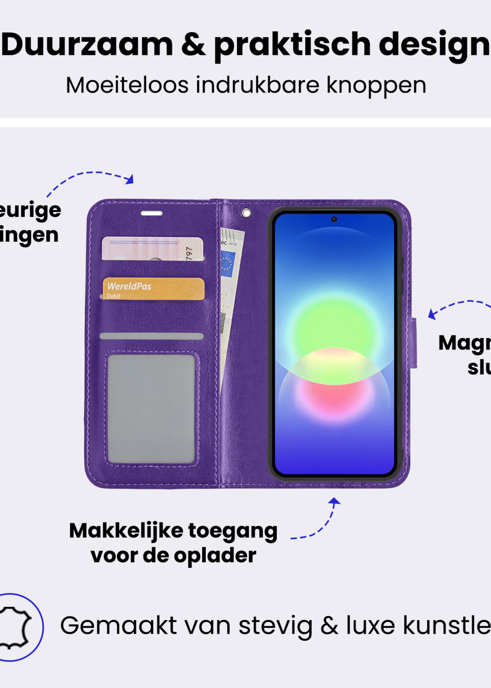 BTH BTH Samsung Galaxy A27 Hoesje Bookcase - Paars