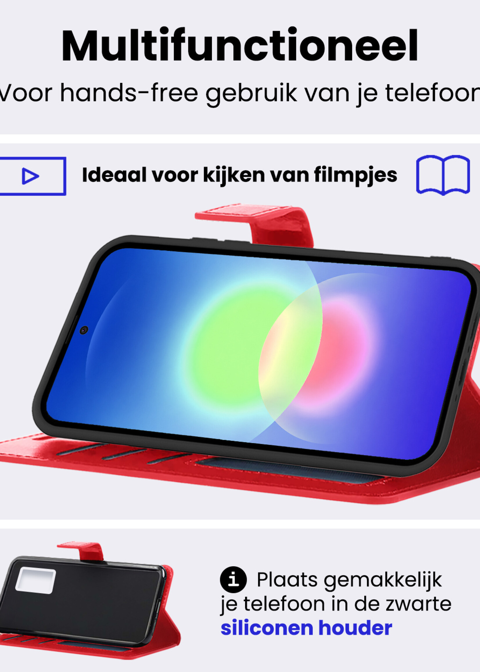 BTH BTH Samsung Galaxy A27 Hoesje Bookcase - Rood