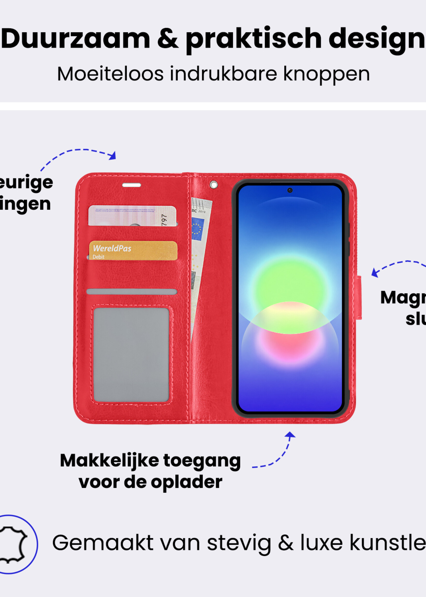 BTH BTH Samsung Galaxy A27 Hoesje Bookcase - Rood