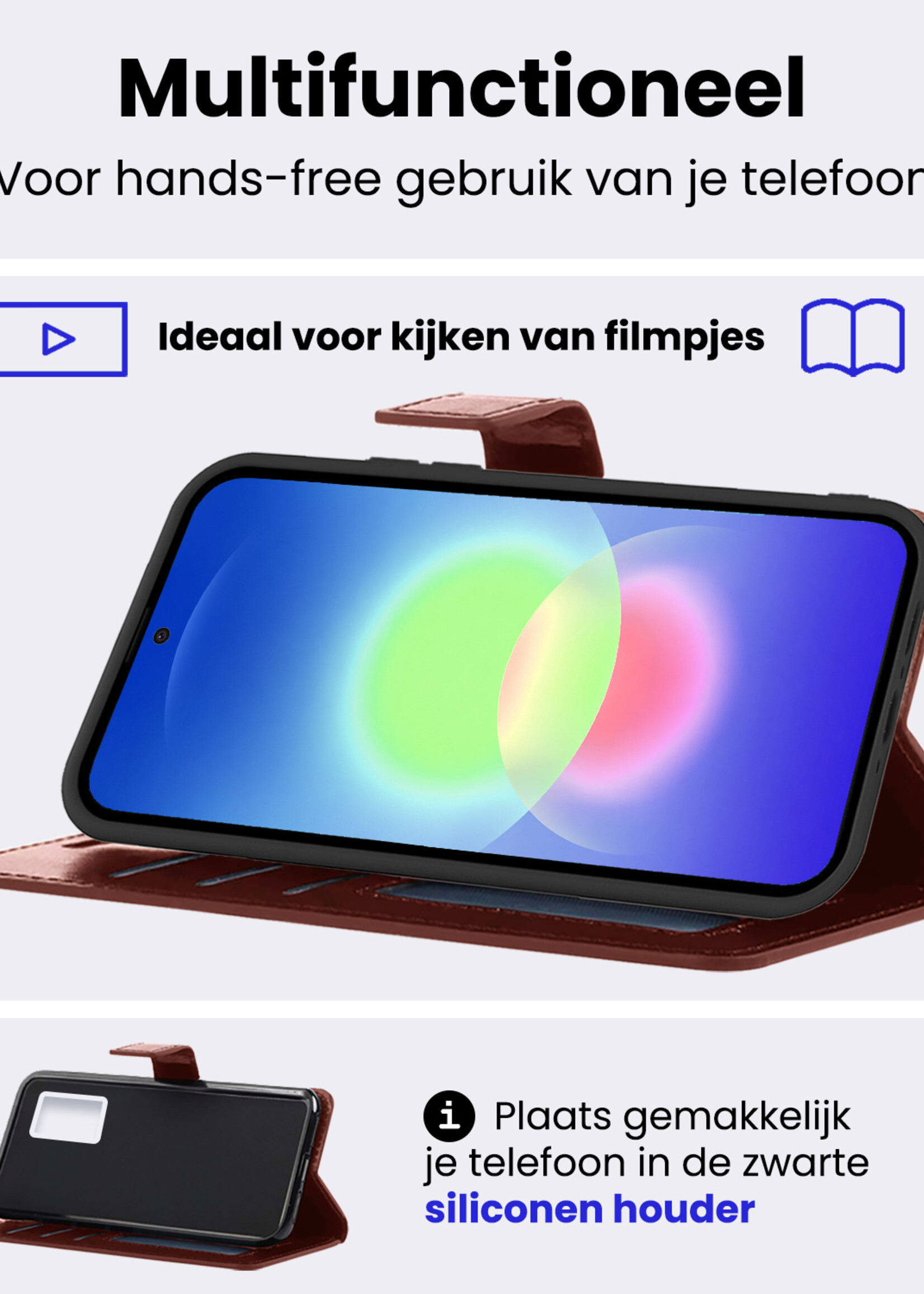 BTH BTH Samsung Galaxy A27 Hoesje Bookcase Met Screenprotector - Bruin