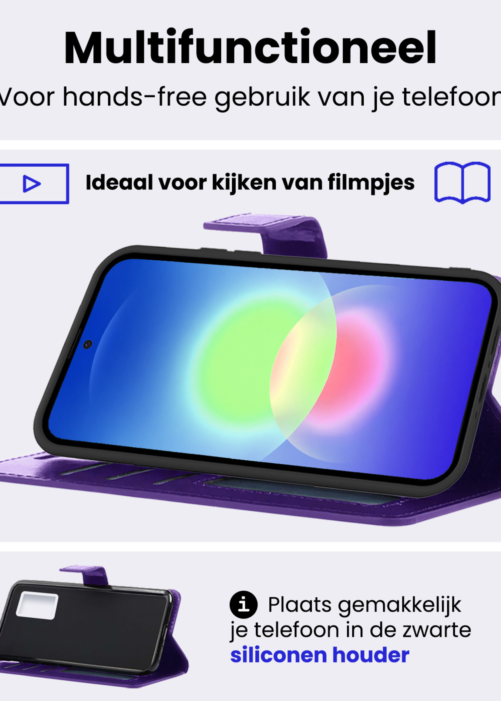 BTH BTH Samsung Galaxy A27 Hoesje Bookcase Met Screenprotector - Paars