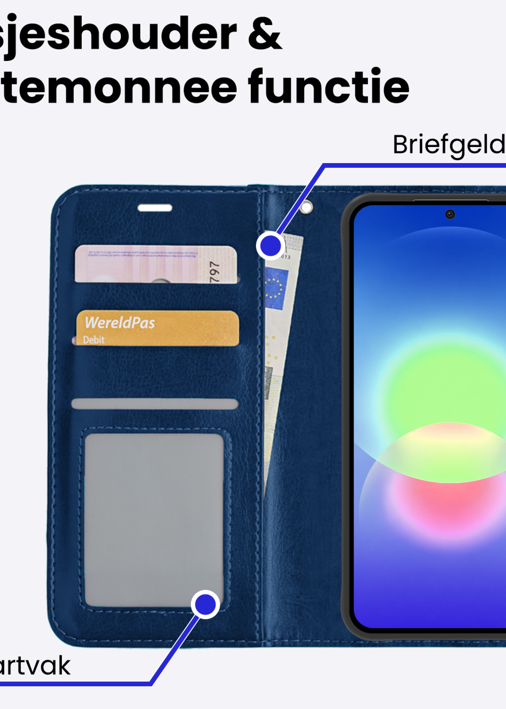 BTH BTH Samsung Galaxy A27 Hoesje Bookcase - Donkerblauw