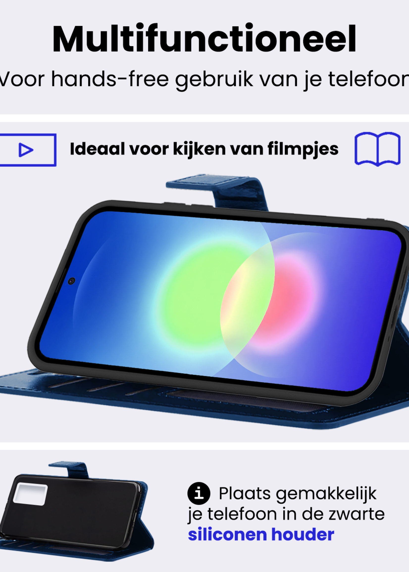 BTH BTH Samsung Galaxy A27 Hoesje Bookcase - Donkerblauw