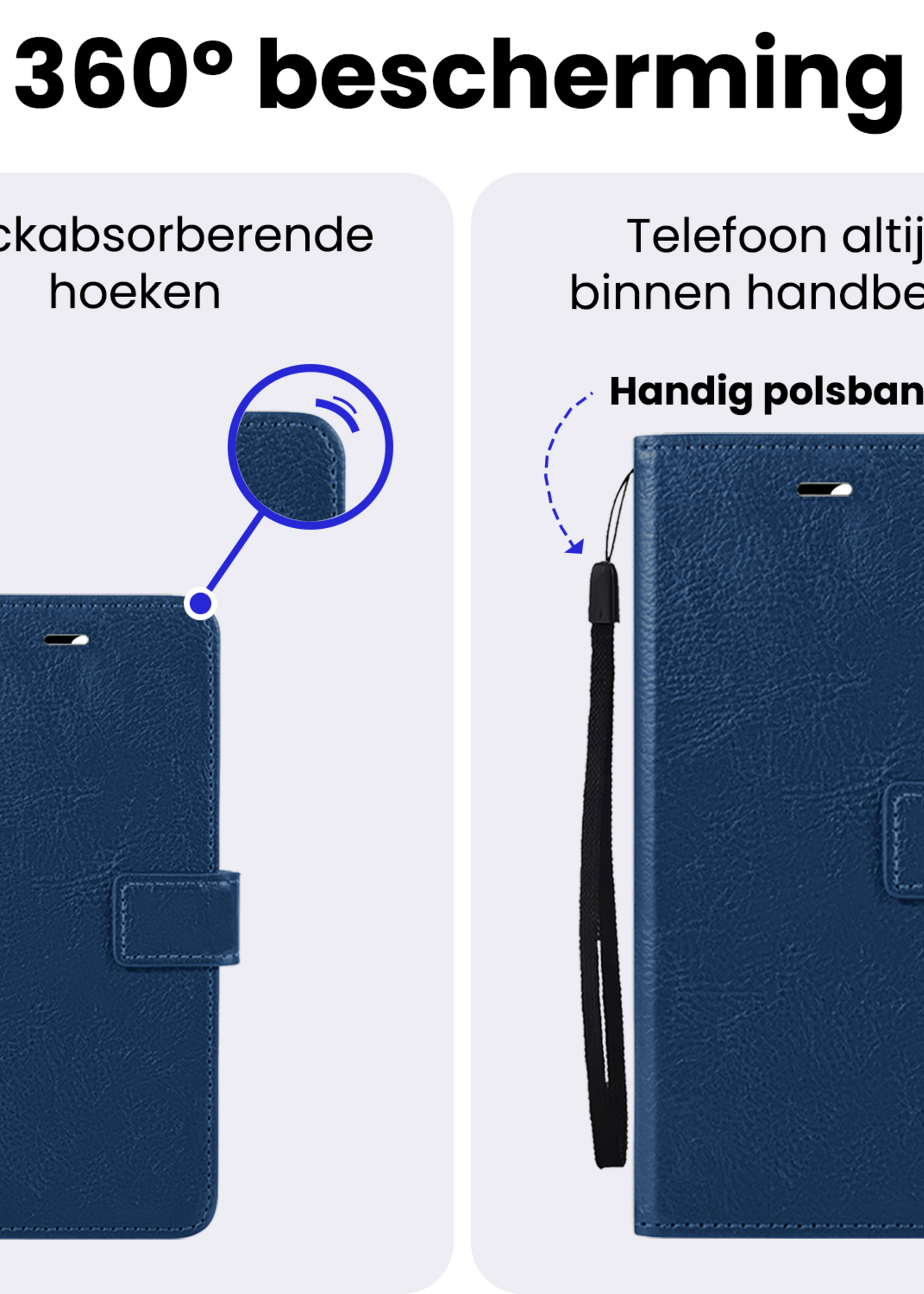 BTH BTH Samsung Galaxy A27 Hoesje Bookcase Met Screenprotector - Donkerblauw