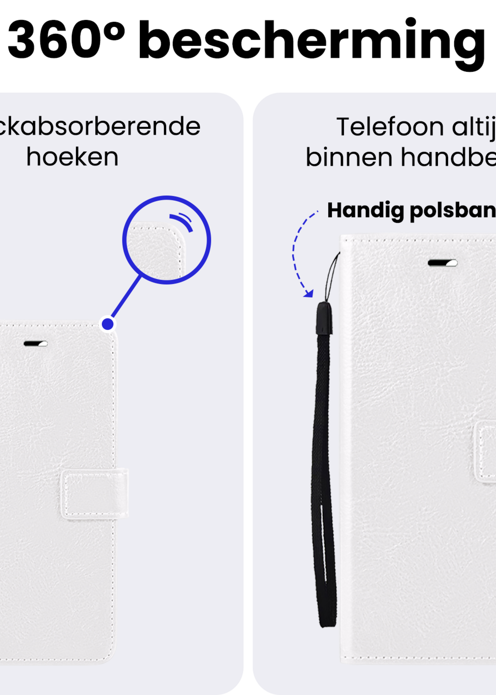 BTH BTH Samsung Galaxy A27 Hoesje Bookcase Met Screenprotector - Wit