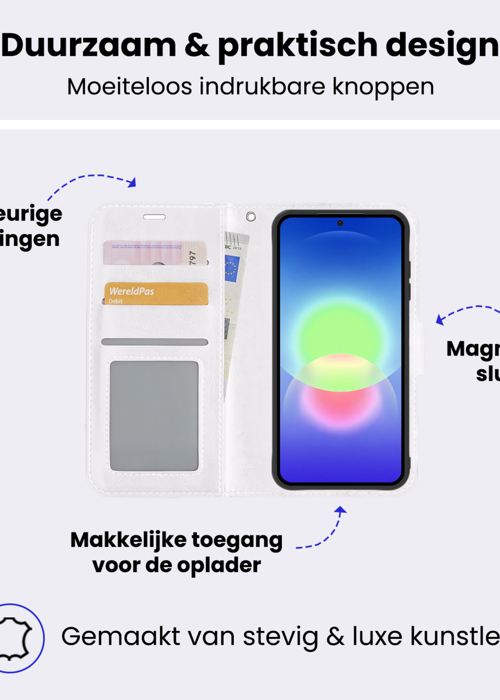 BTH BTH Samsung Galaxy A27 Hoesje Bookcase - Wit