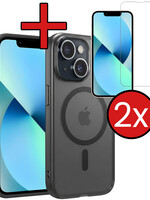 BTH BTH iPhone 14 Magsafe Hoesje Zwart Met 2x Screenprotector