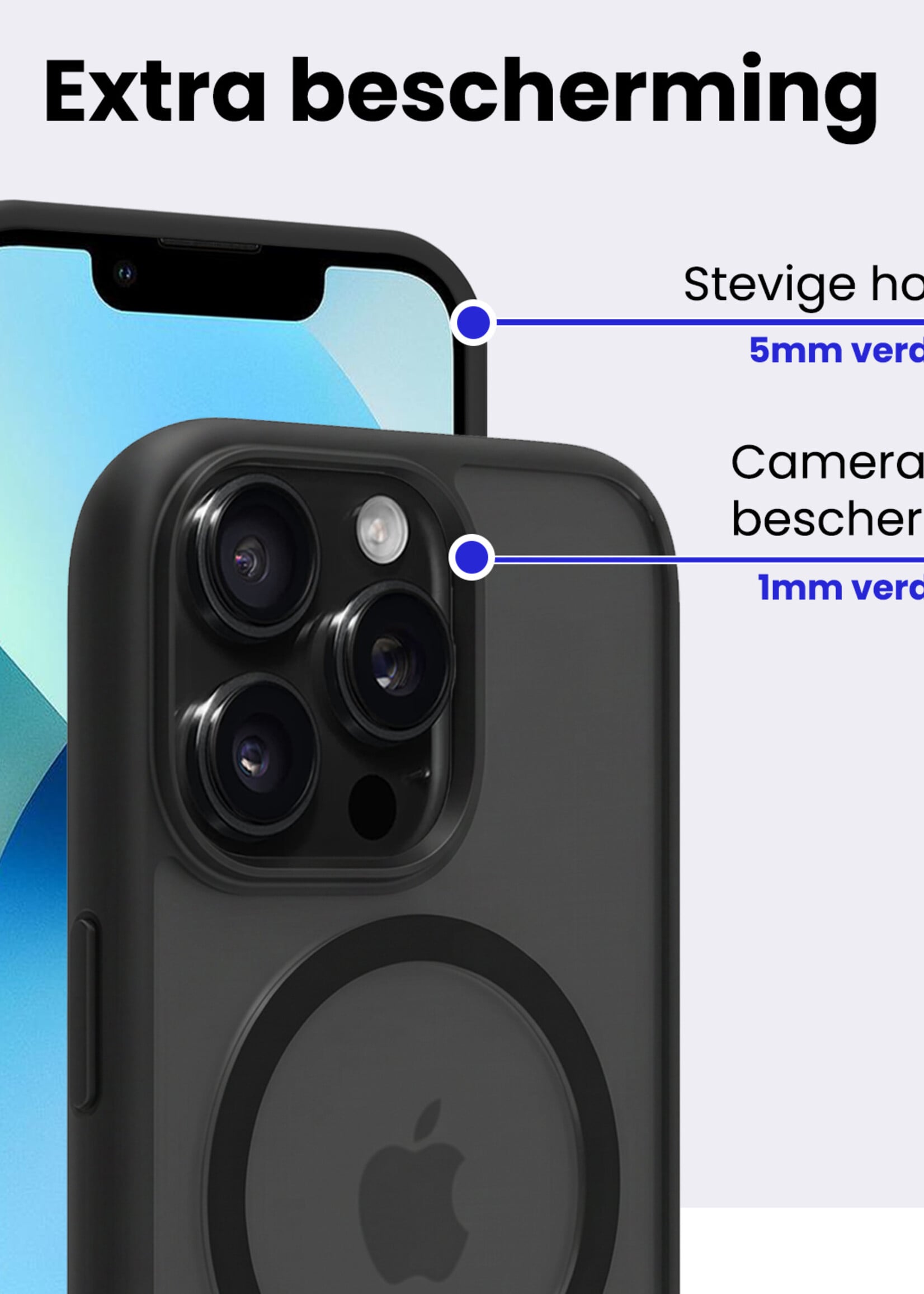 BTH BTH iPhone 14 Pro Magsafe Hoesje Zwart Met Screenprotector