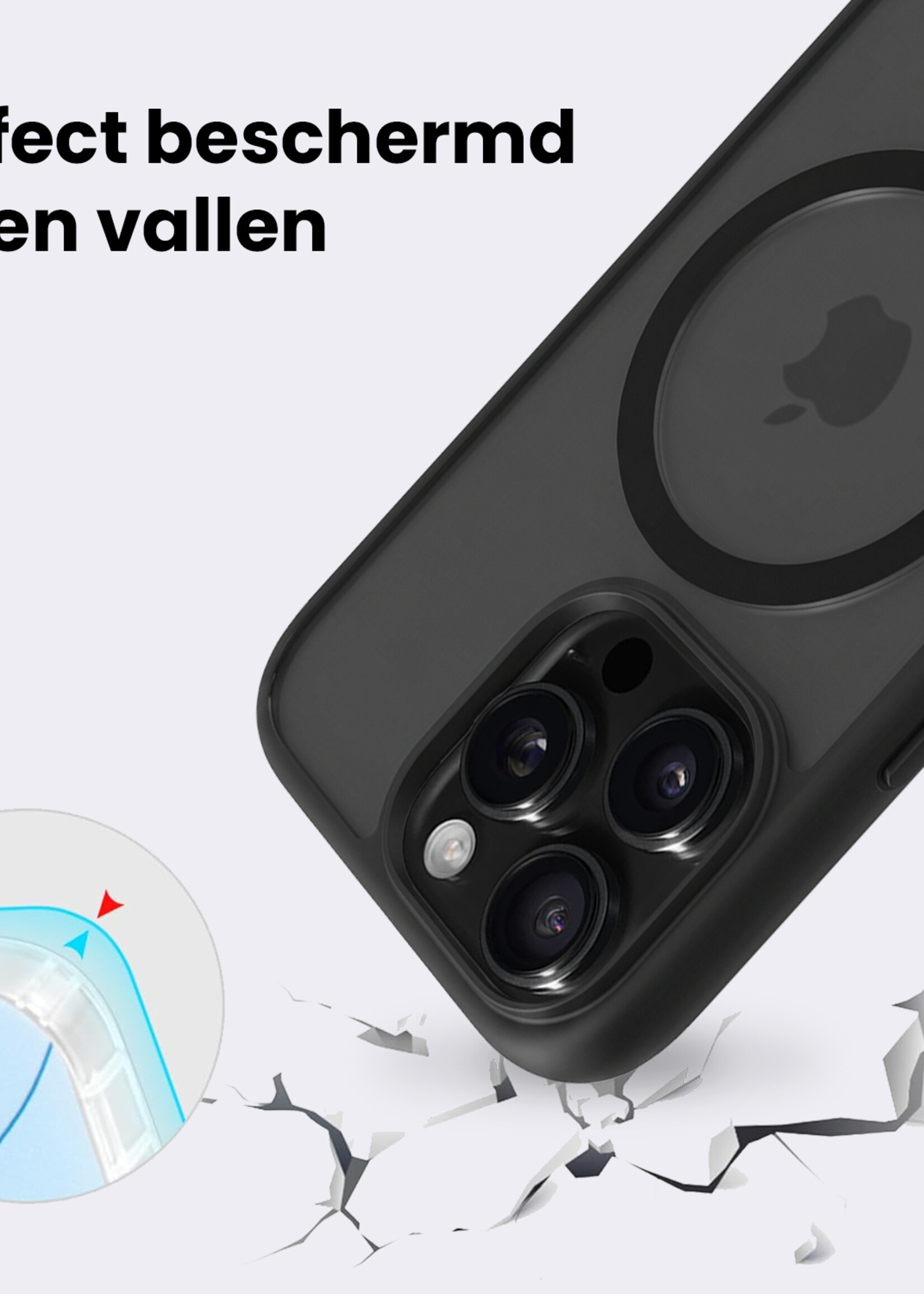 BTH BTH iPhone 14 Pro Magsafe Hoesje Zwart Met Screenprotector
