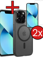 BTH BTH iPhone 14 Pro Magsafe Hoesje Zwart Met 2x Screenprotector