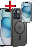 BTH BTH iPhone 15 Plus Magsafe Hoesje Zwart Met Screenprotector